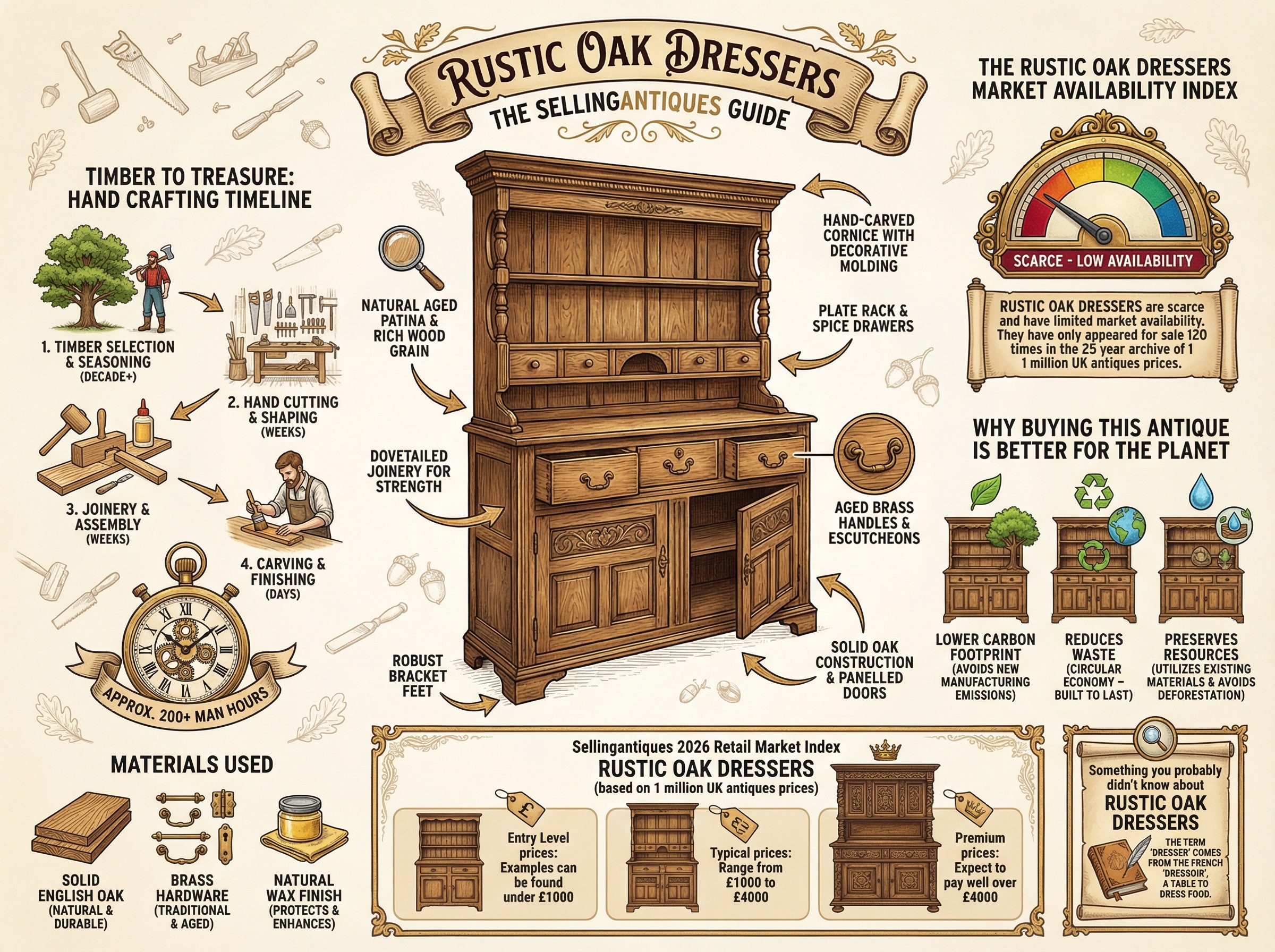 Rustic Oak Dressers Guide Infographic