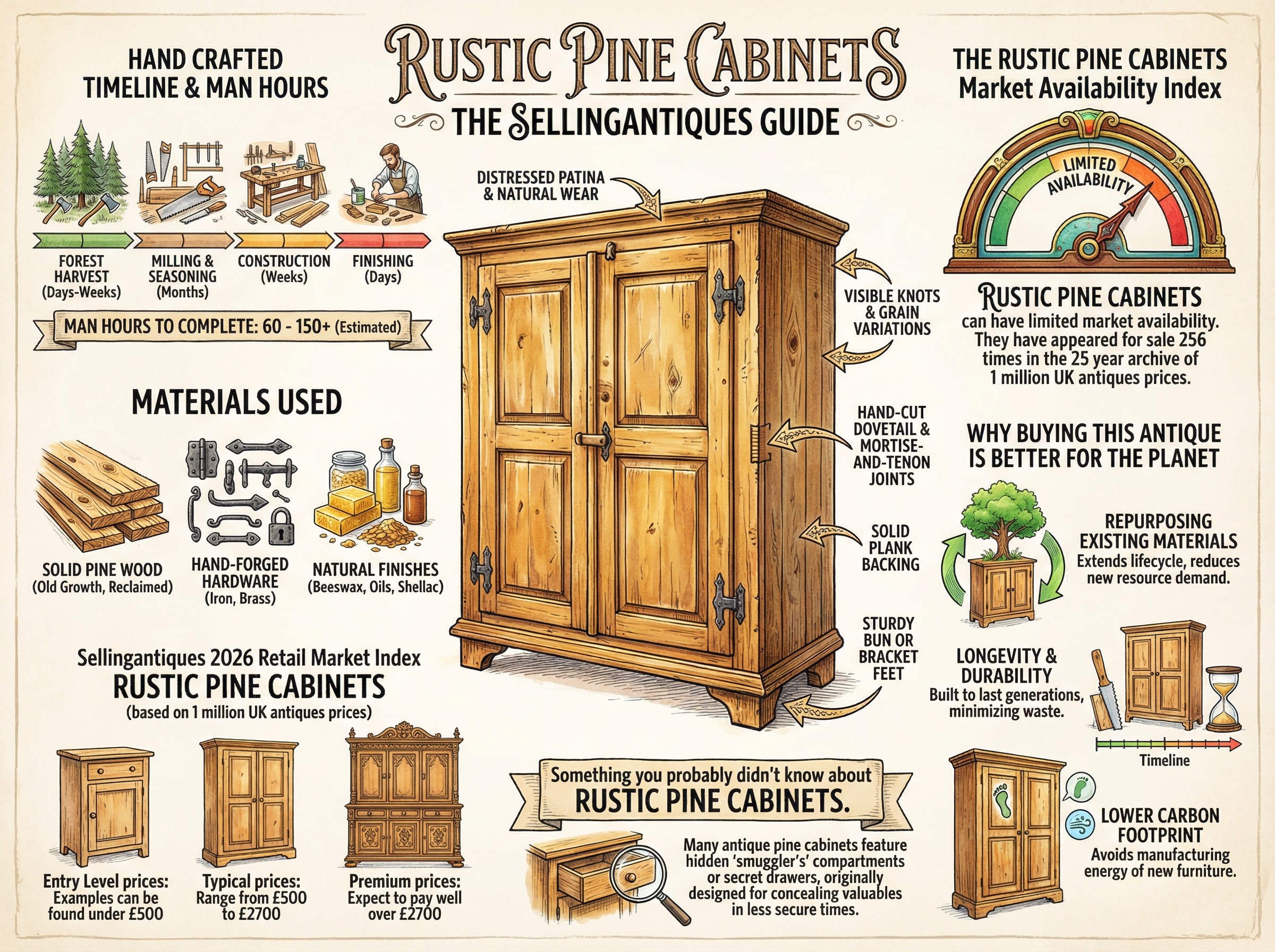Rustic Pine Cabinets Guide Infographic