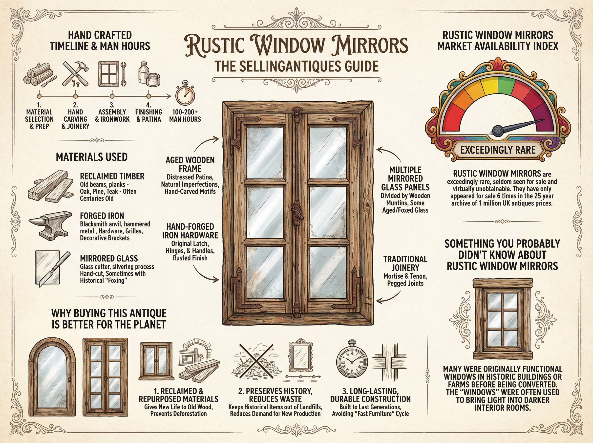 Rustic Window Mirrors Guide Infographic