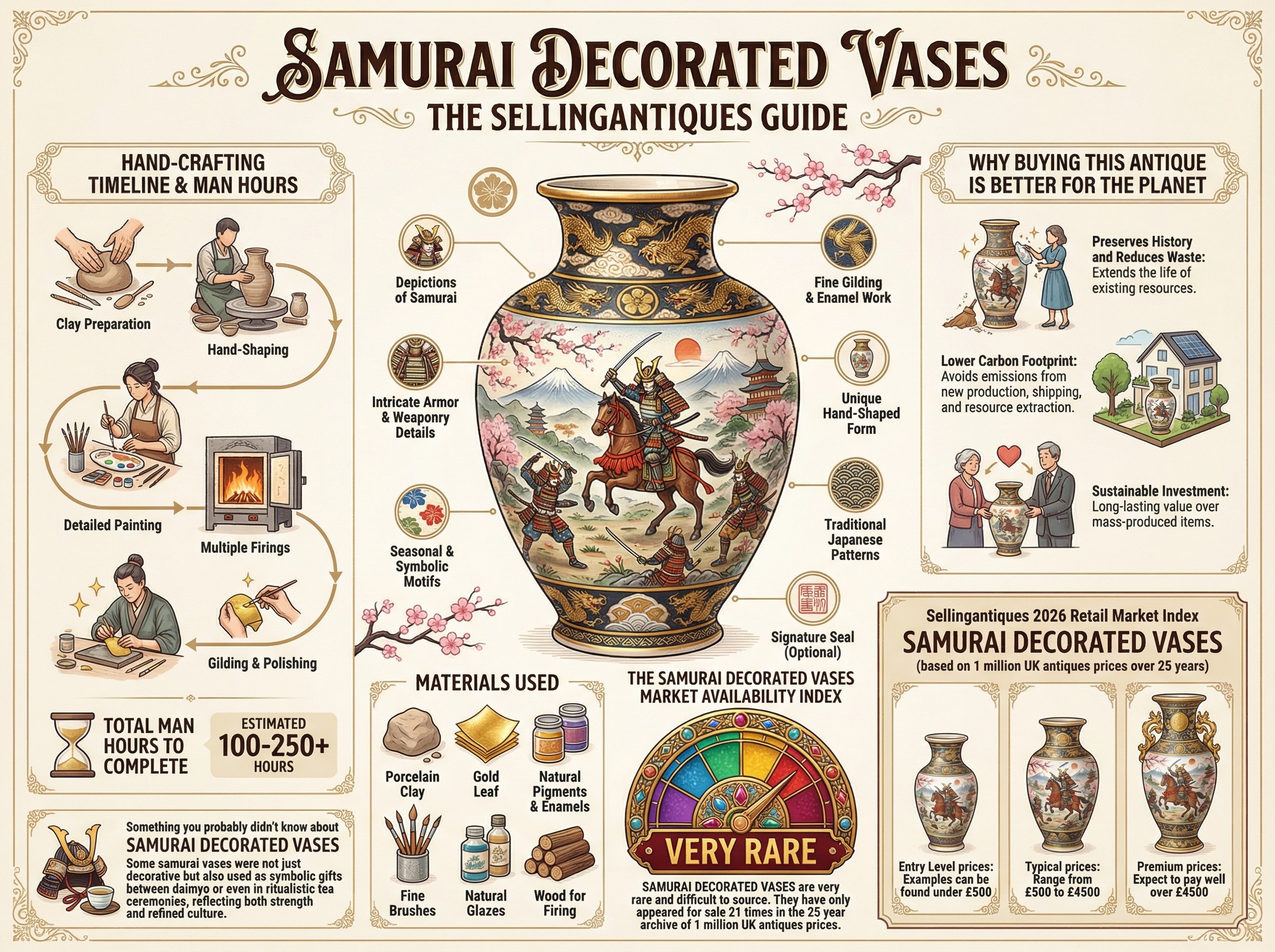 Samurai Decorated Vases Guide Infographic