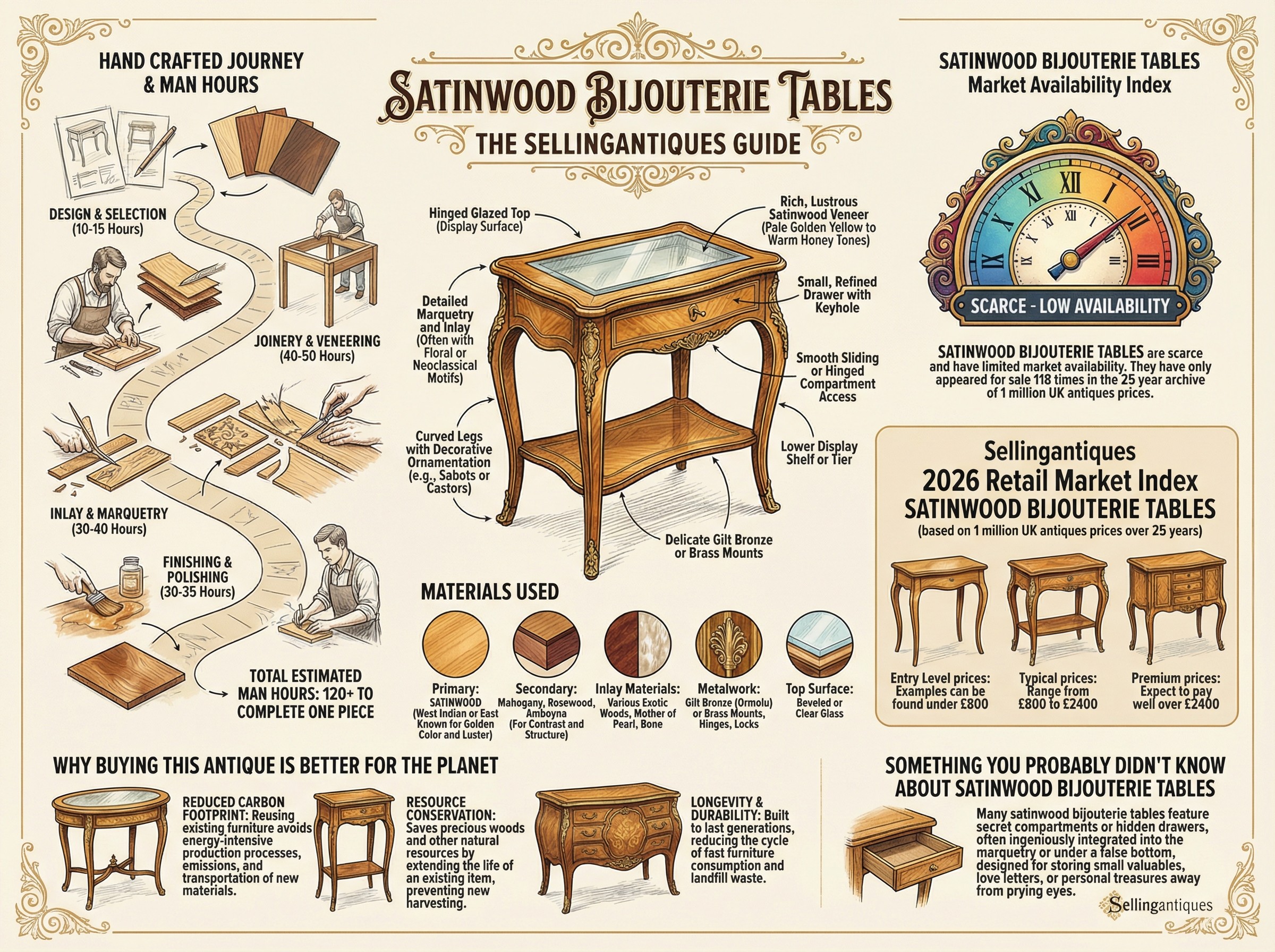 Satinwood Bijouterie Tables Guide Infographic