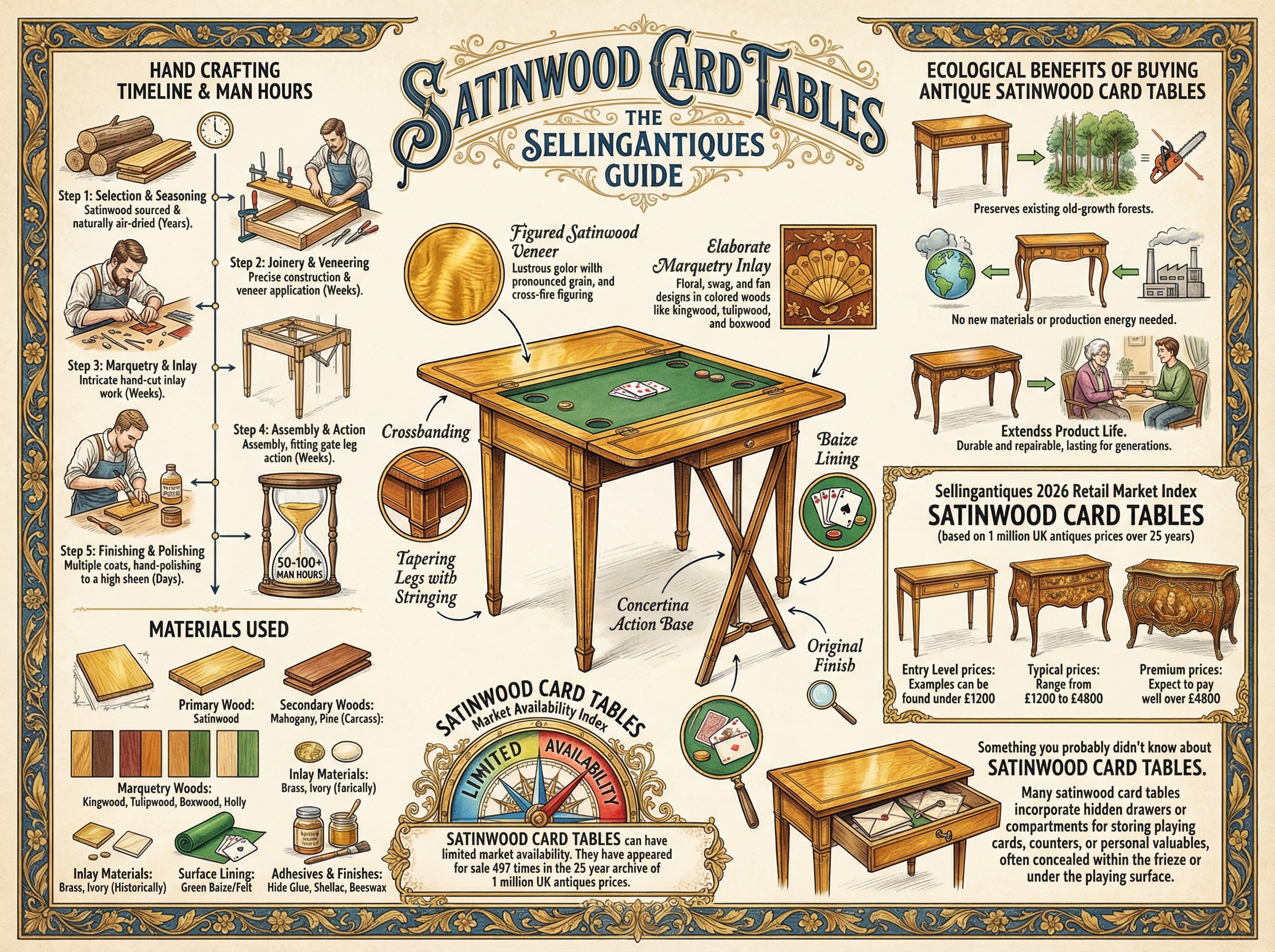 Satinwood Card Tables Guide Infographic