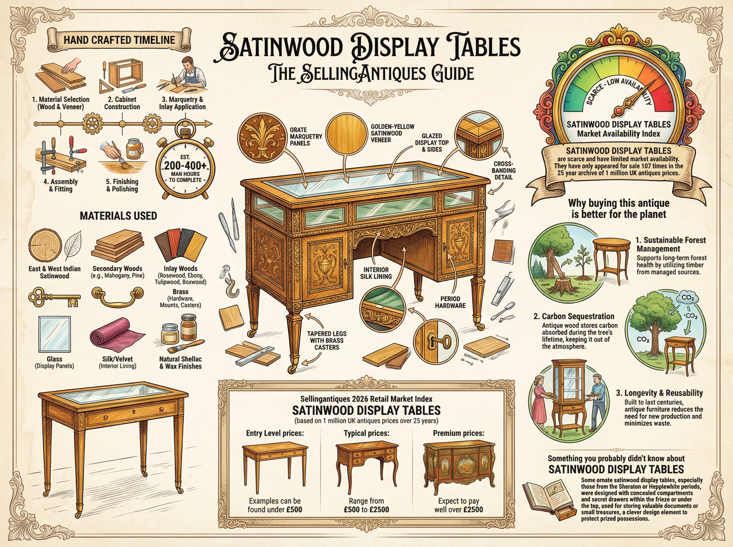 Satinwood Display Tables Guide Infographic