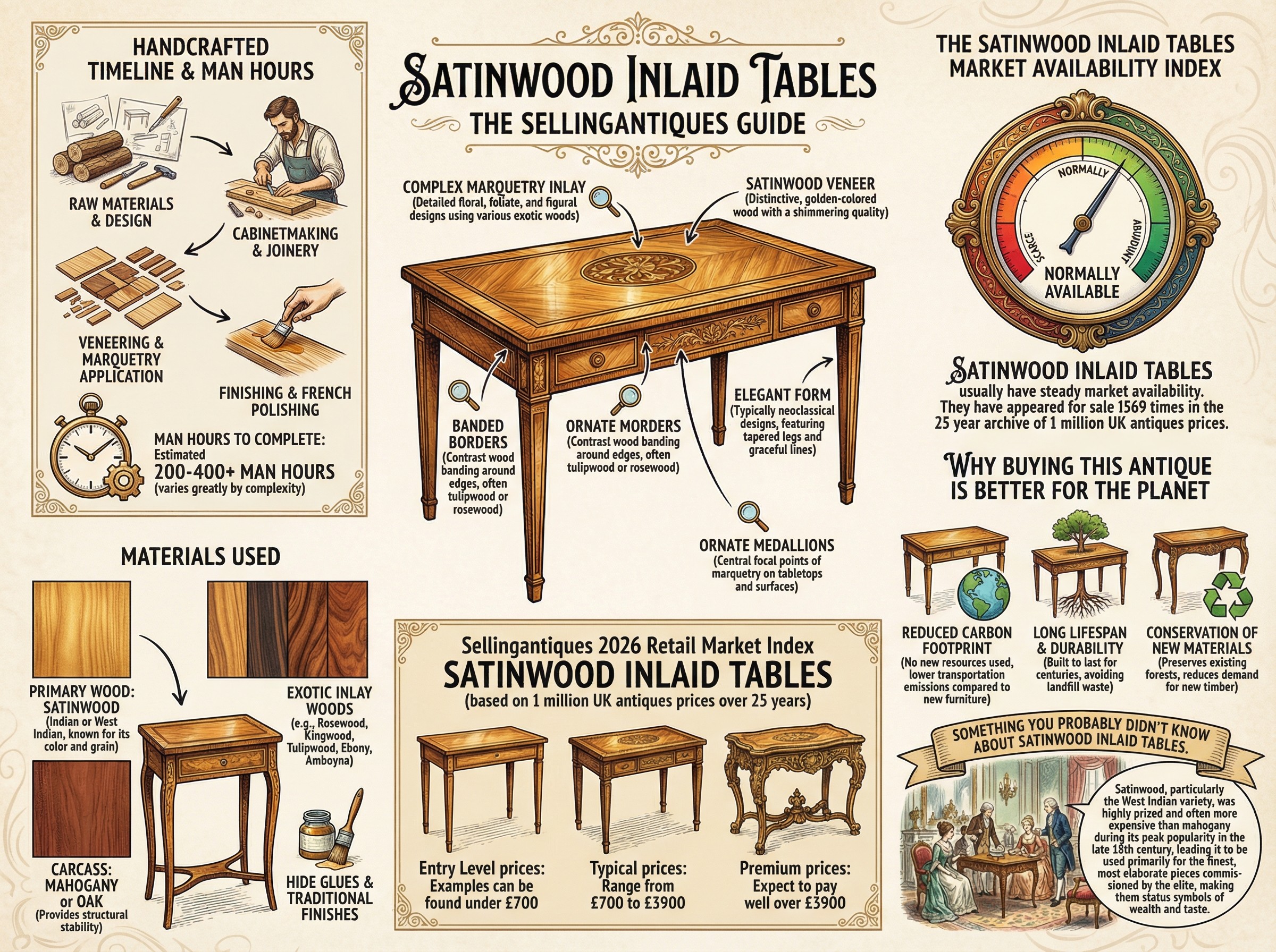 Satinwood Inlaid Tables Guide Infographic