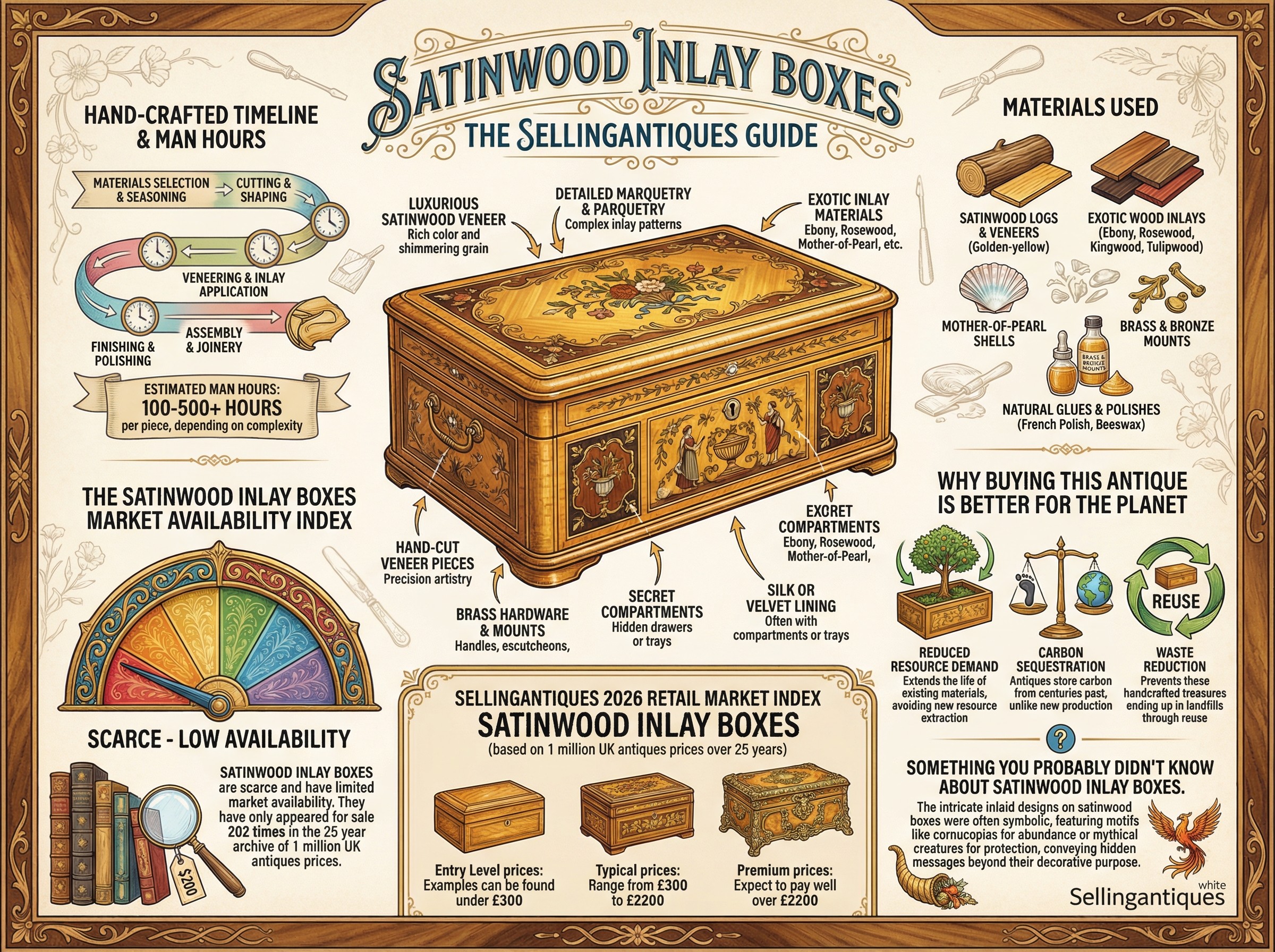 Satinwood Inlay Boxes Guide Infographic