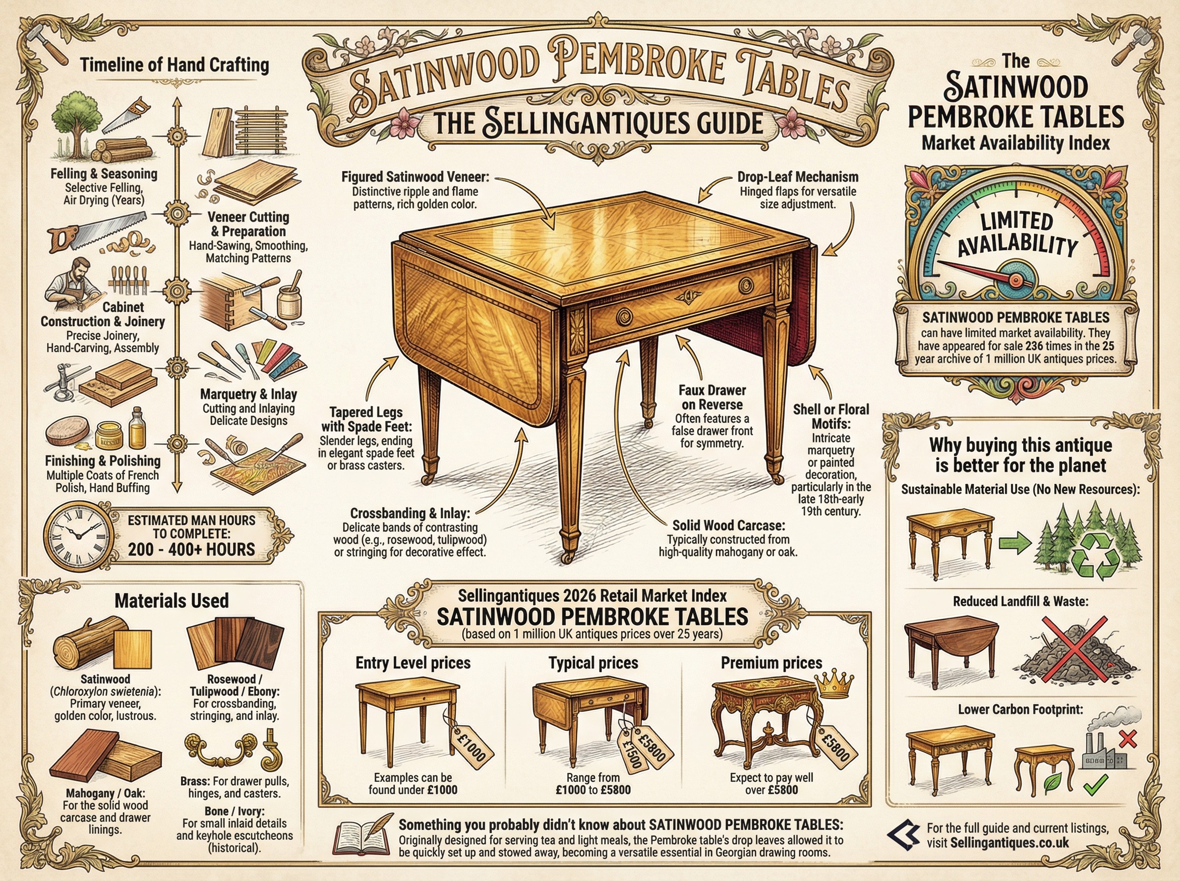 Satinwood Pembroke Tables Guide Infographic