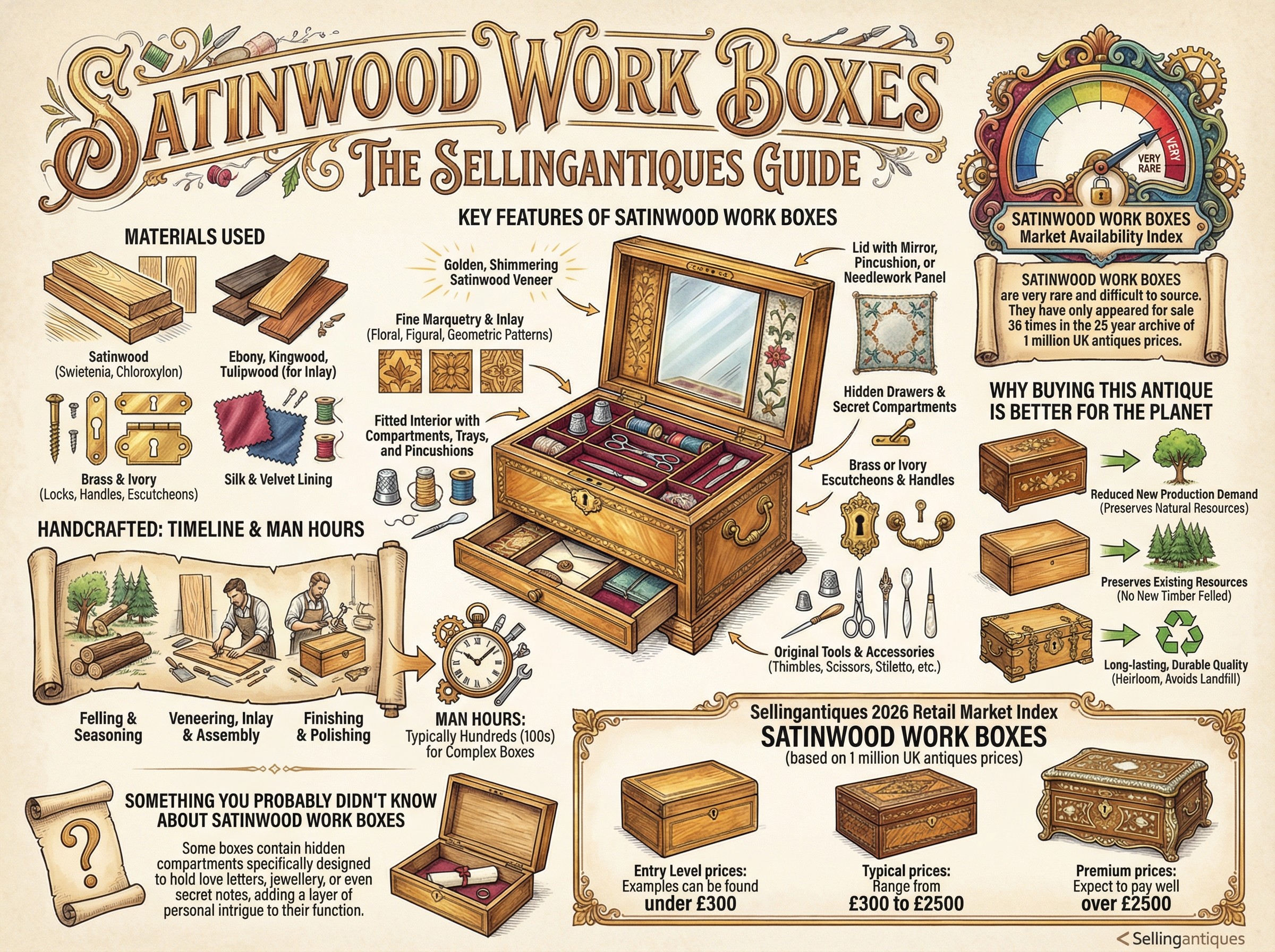 Satinwood Work Boxes Guide Infographic
