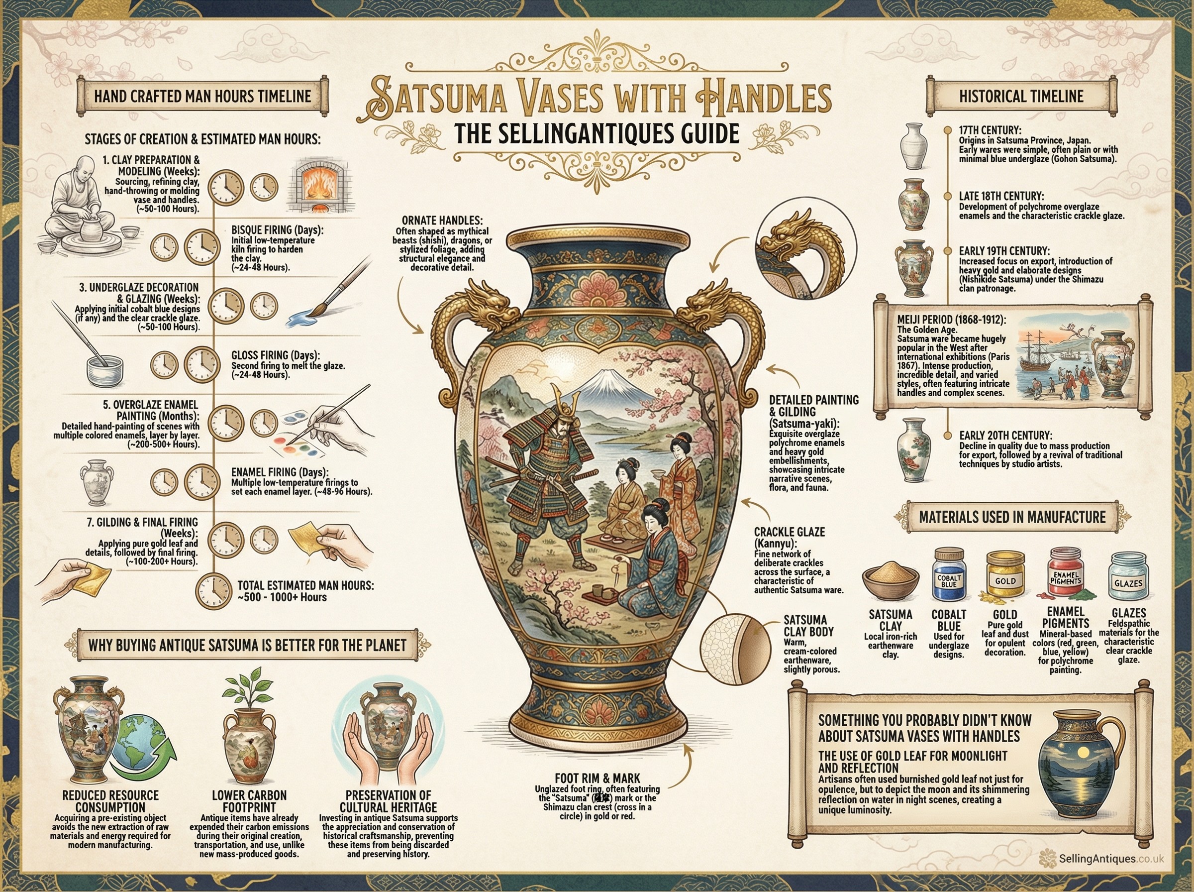 Satsuma Vases With Handles Guide Infographic