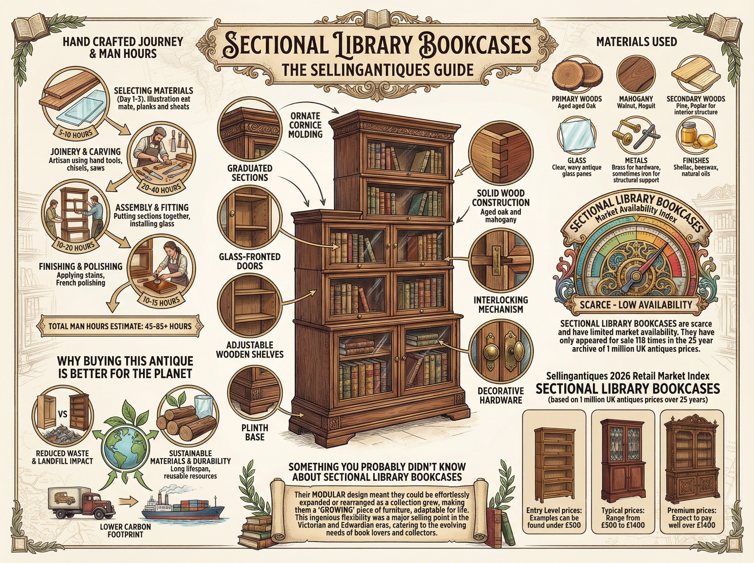 Sectional Library Bookcases Guide Infographic