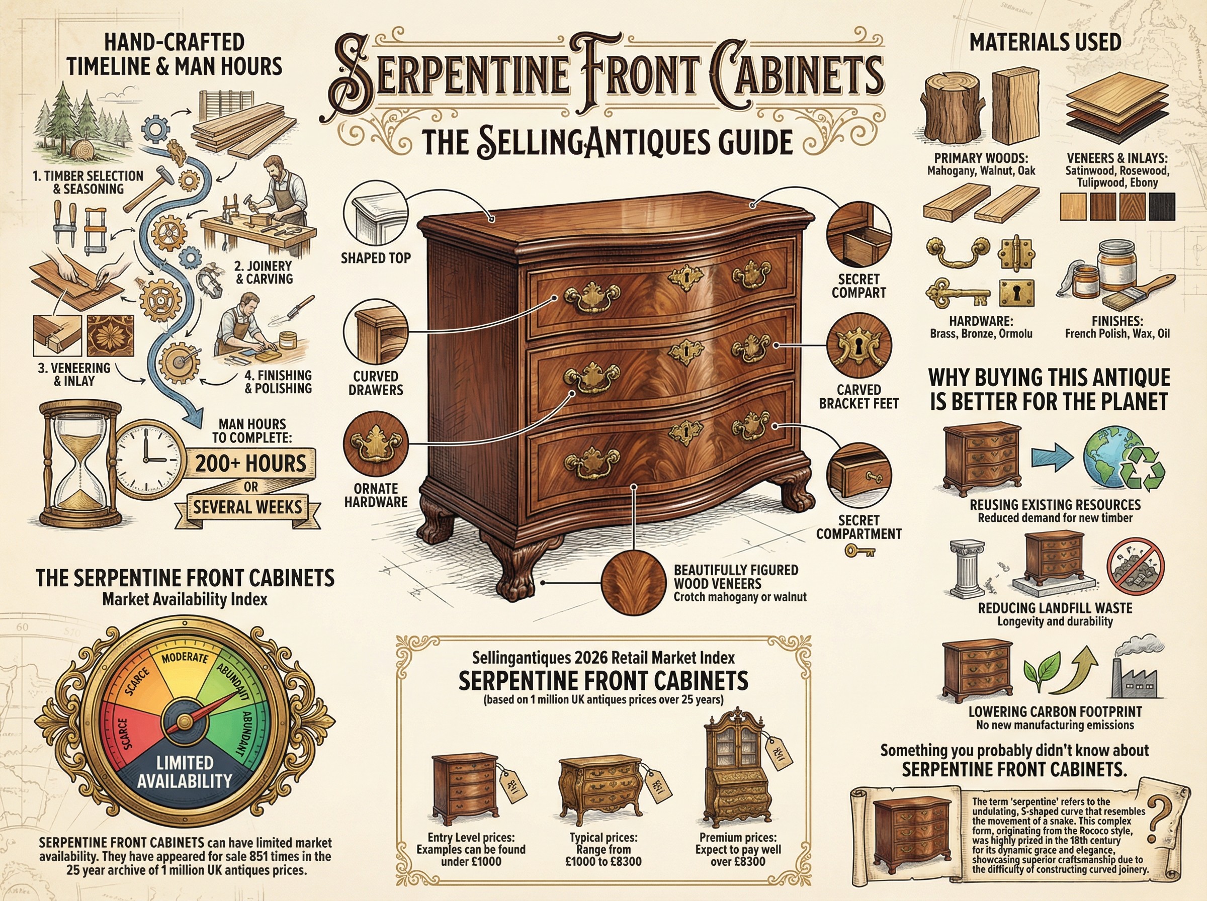 Serpentine Front Cabinets Guide Infographic