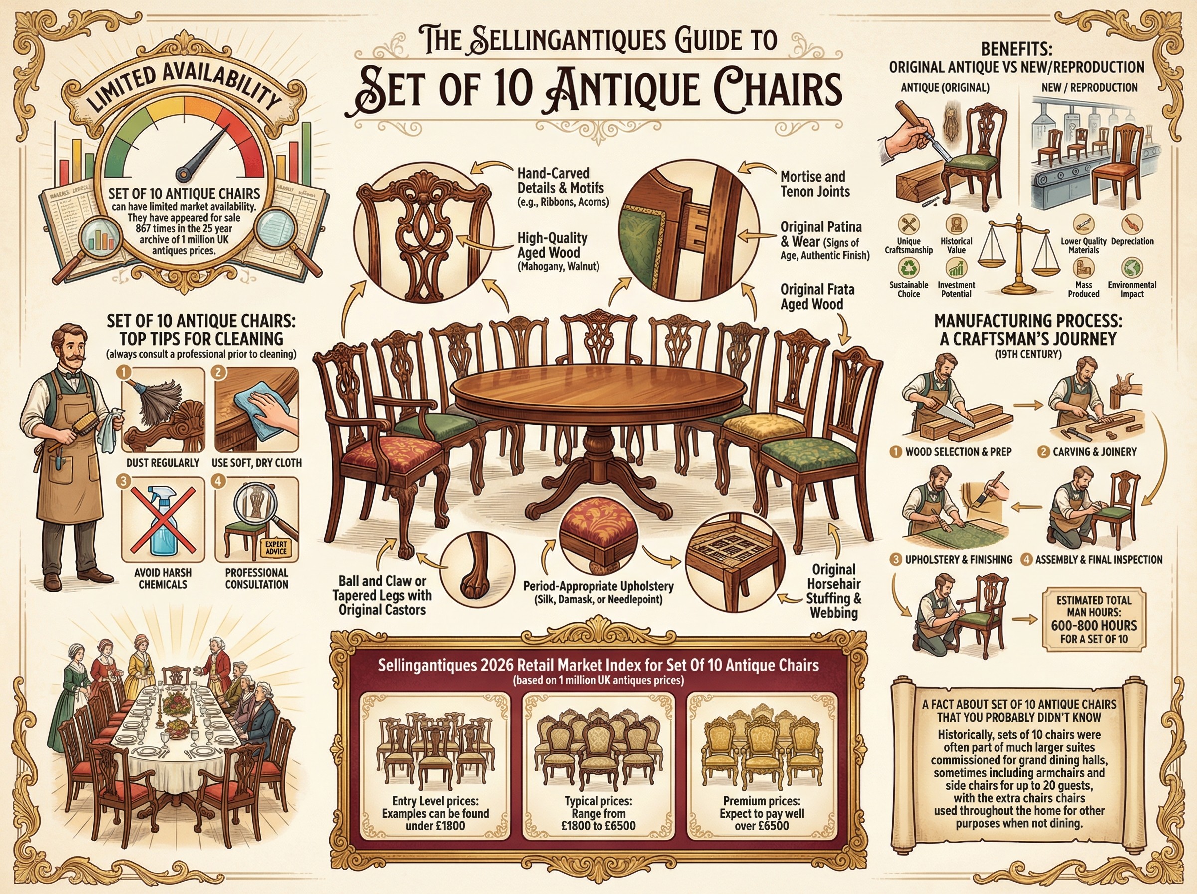 Set Of 10 Antique Chairs Guide Infographic