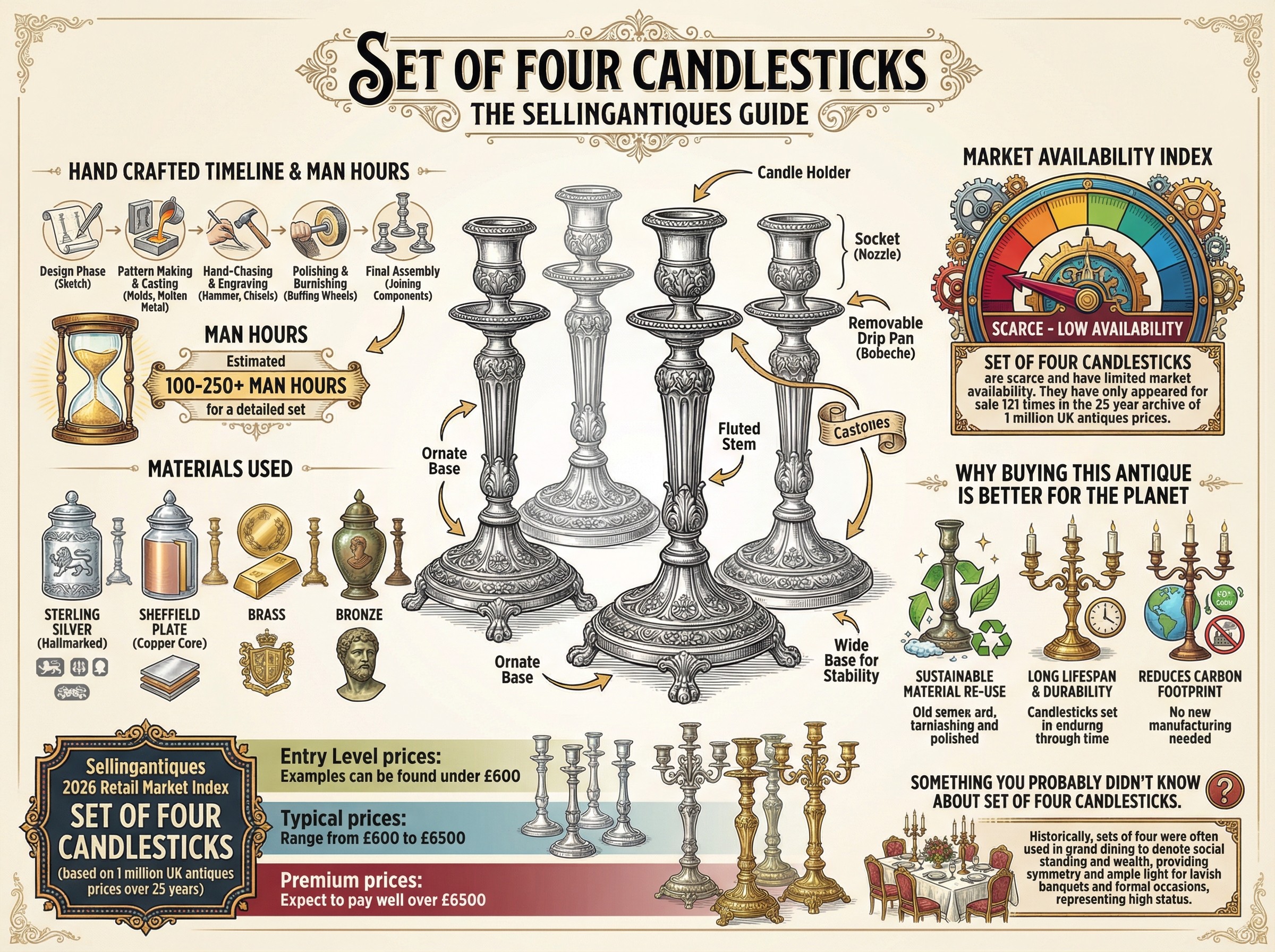 Set Of Four Candlesticks Guide Infographic