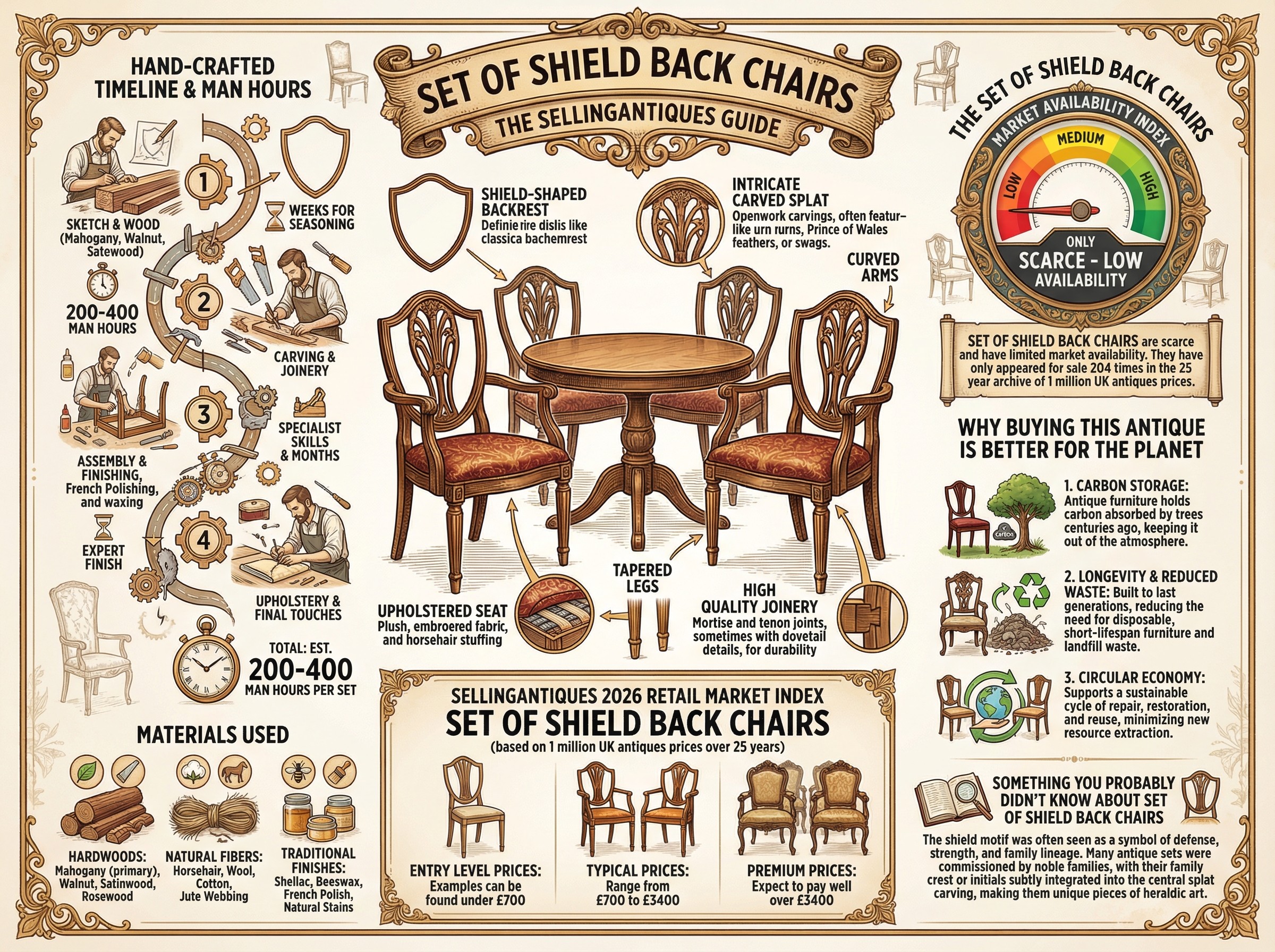 Set Of Shield Back Chairs Guide Infographic