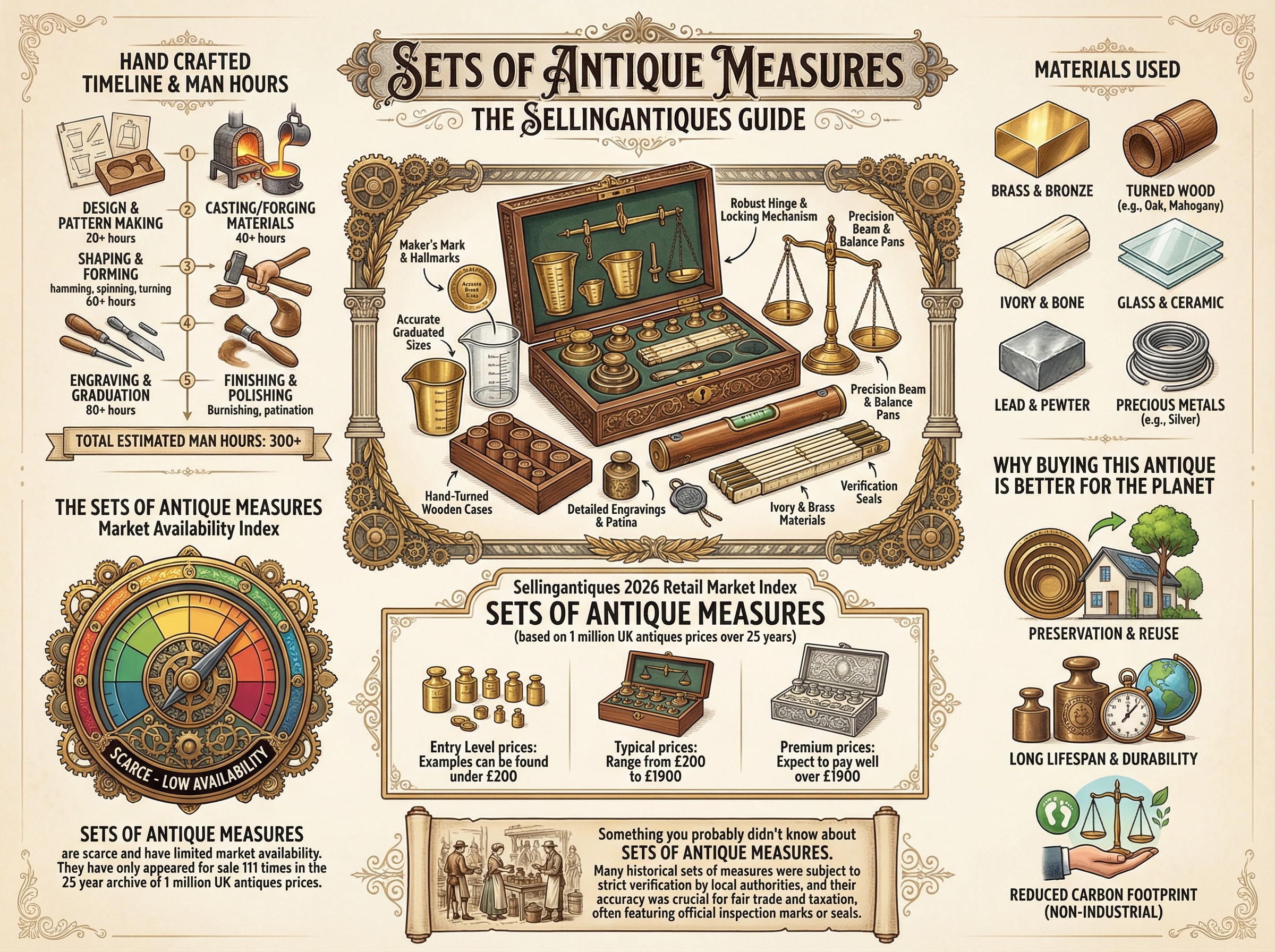 Sets Of Antique Measures Guide Infographic