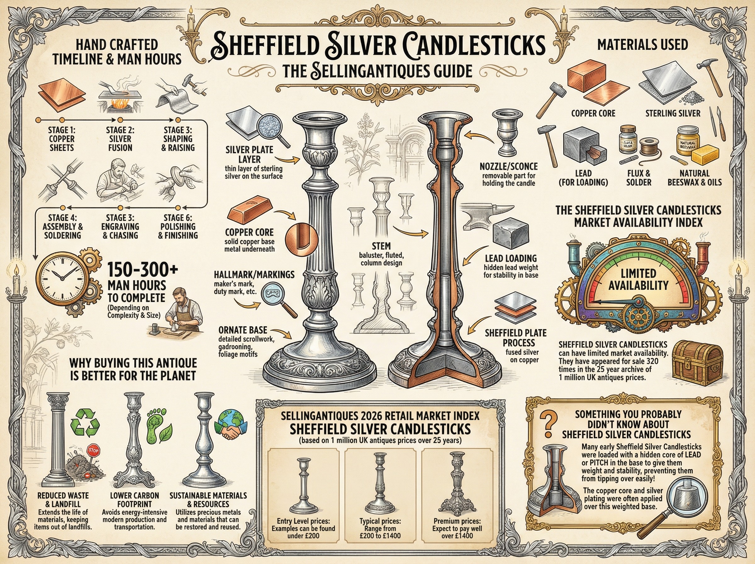 Sheffield Silver Candlesticks Guide Infographic