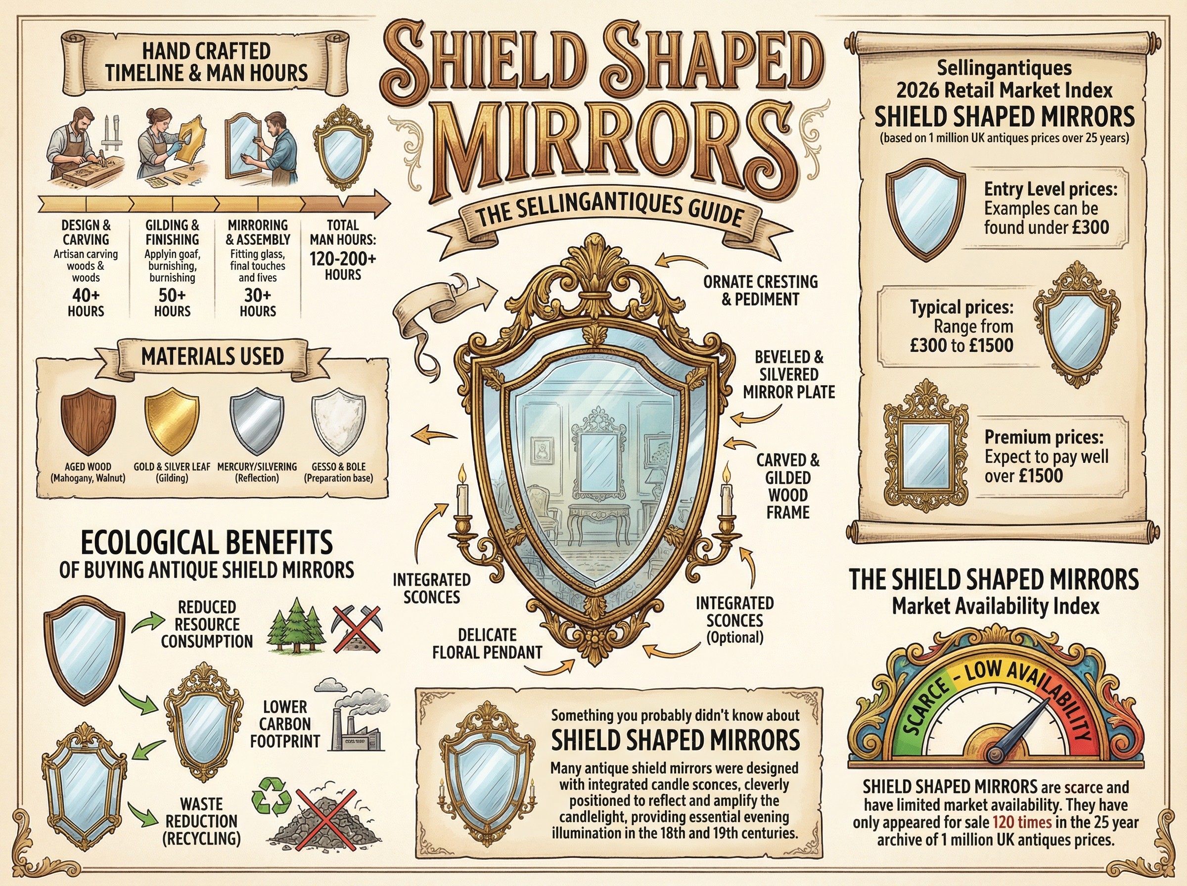 Shield Shaped Mirrors Guide Infographic