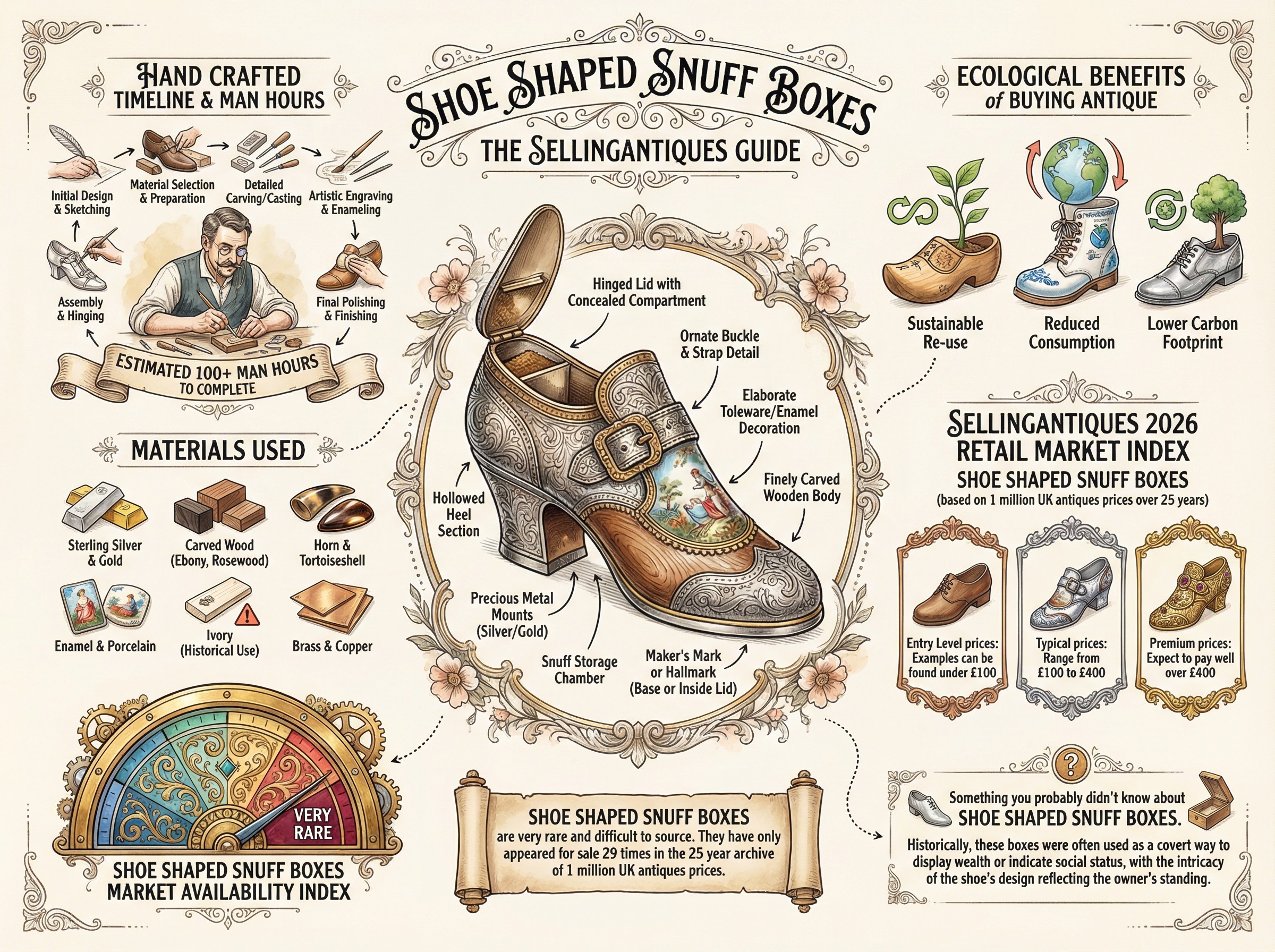 Shoe Shaped Snuff Boxes Guide Infographic