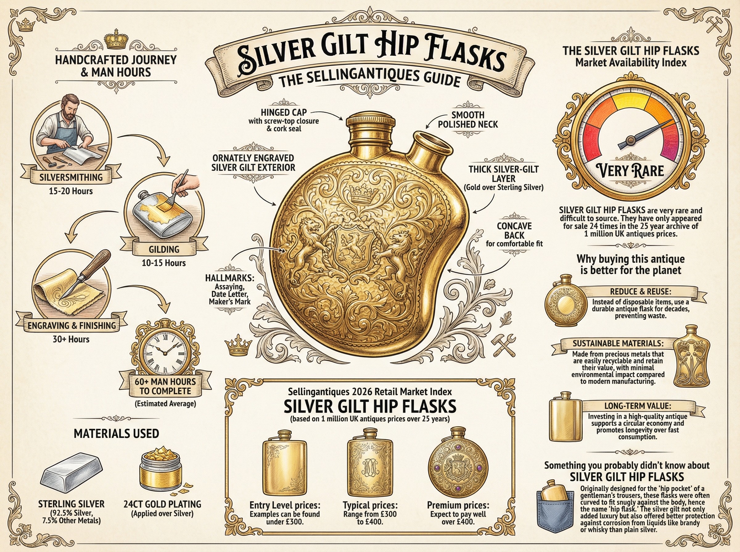 Silver Gilt Hip Flasks Guide Infographic
