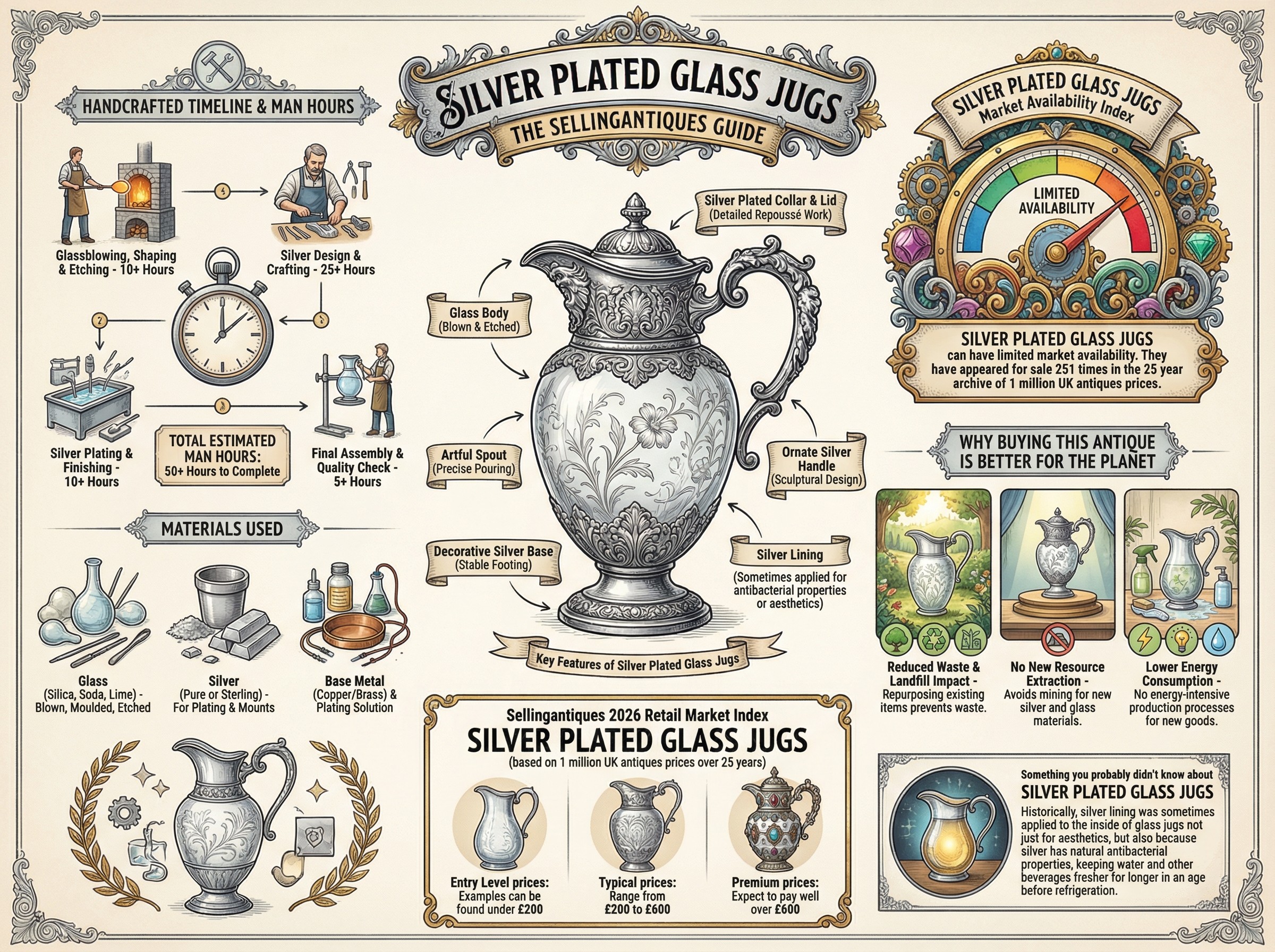 Silver Plated Glass Jugs Guide Infographic