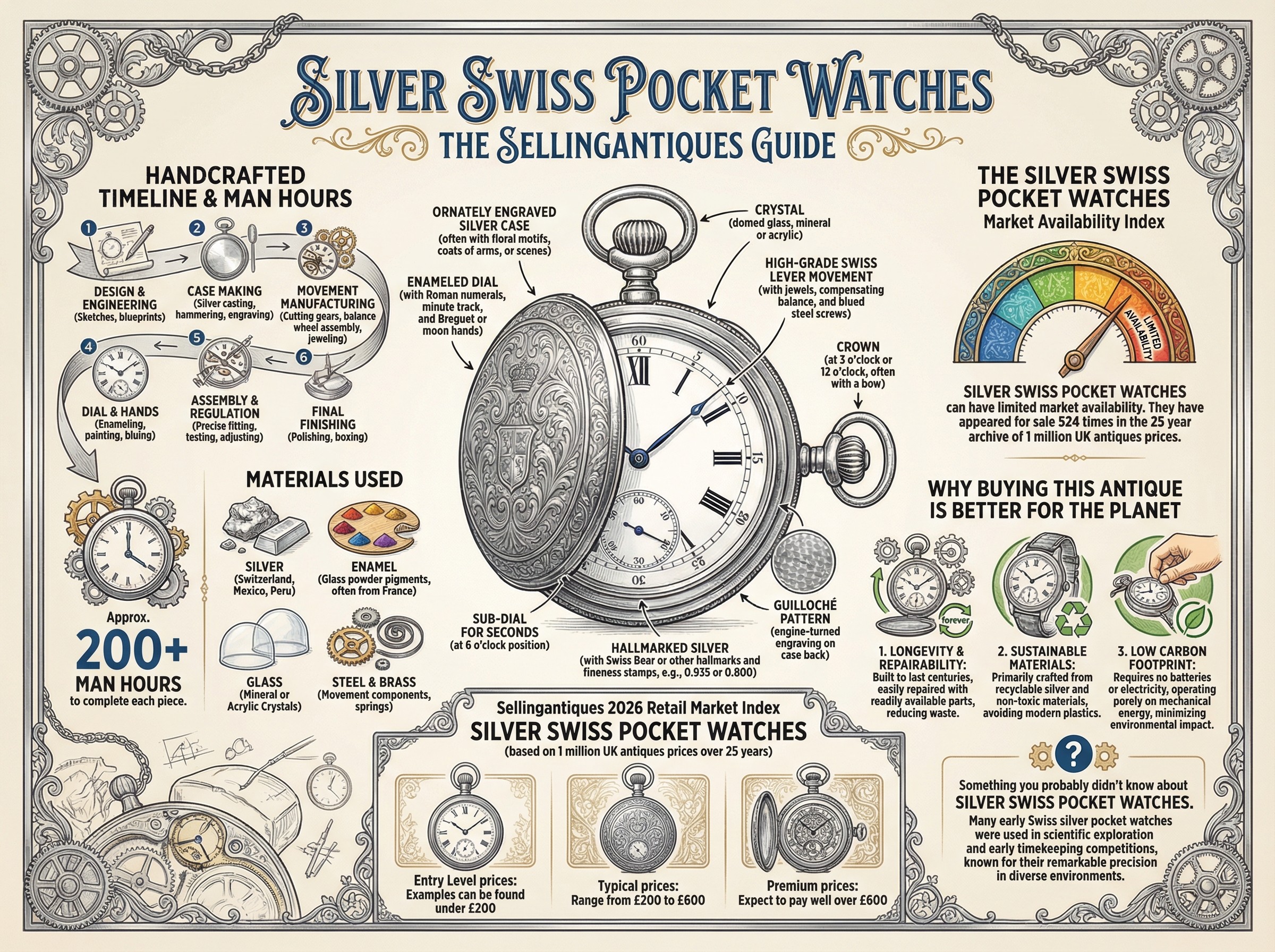 Silver Swiss Pocket Watches Guide Infographic