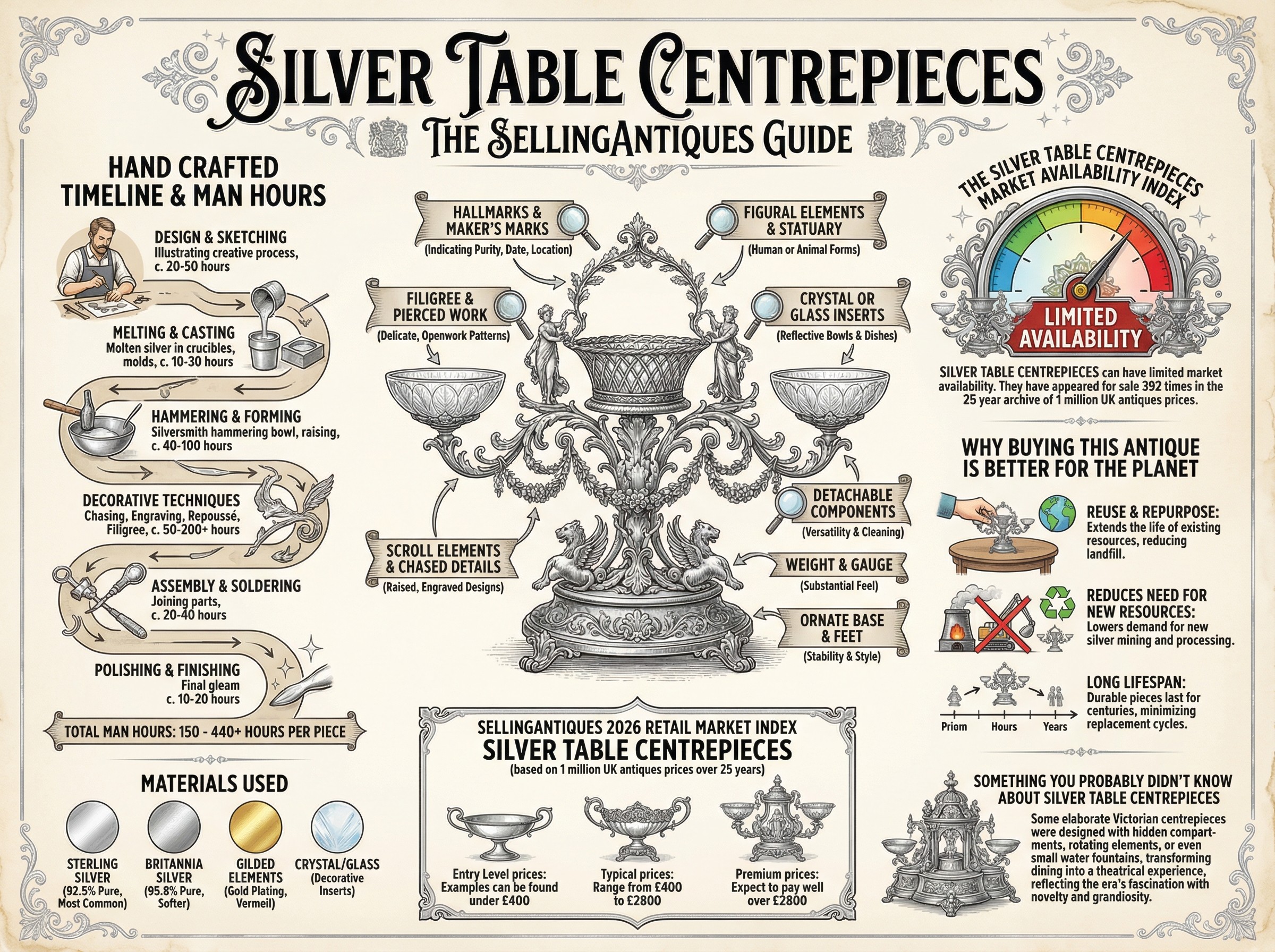 Silver Table Centrepieces Guide Infographic