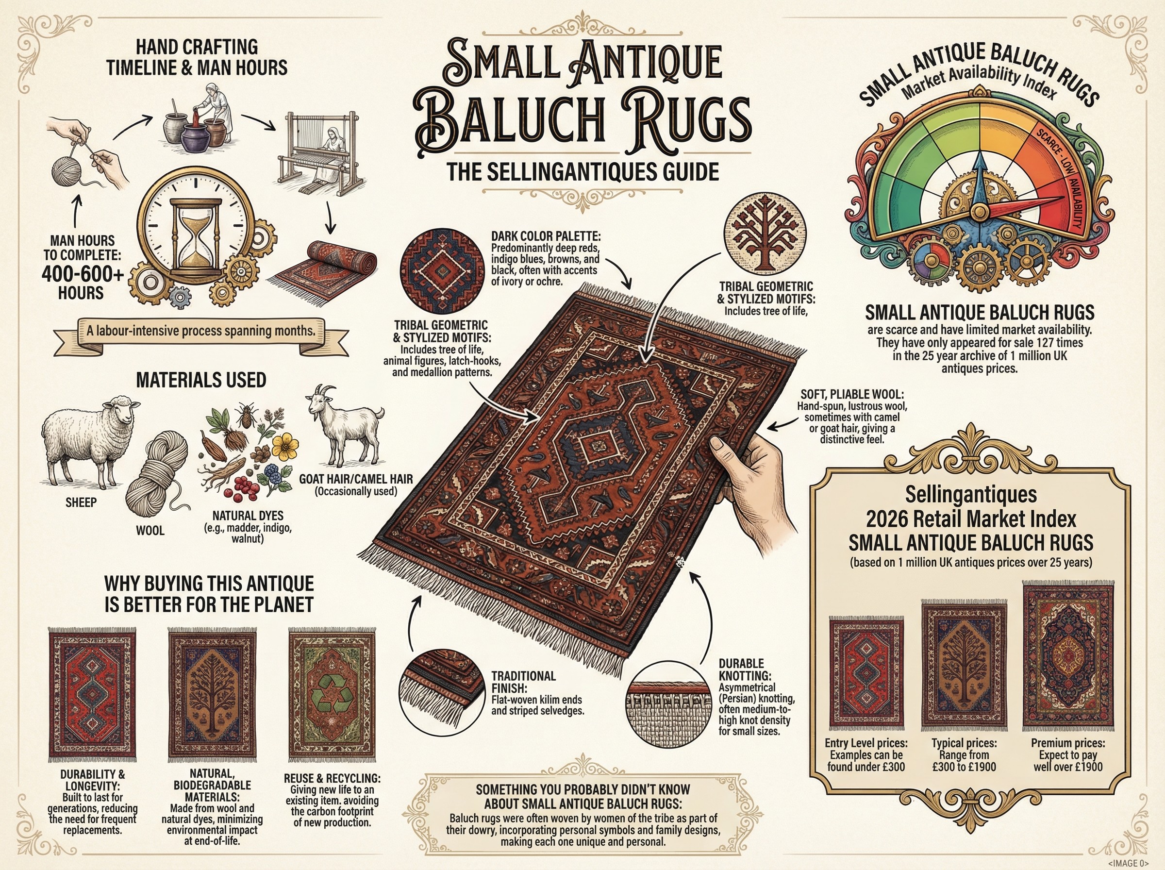 Small Antique Baluch Rugs Guide Infographic