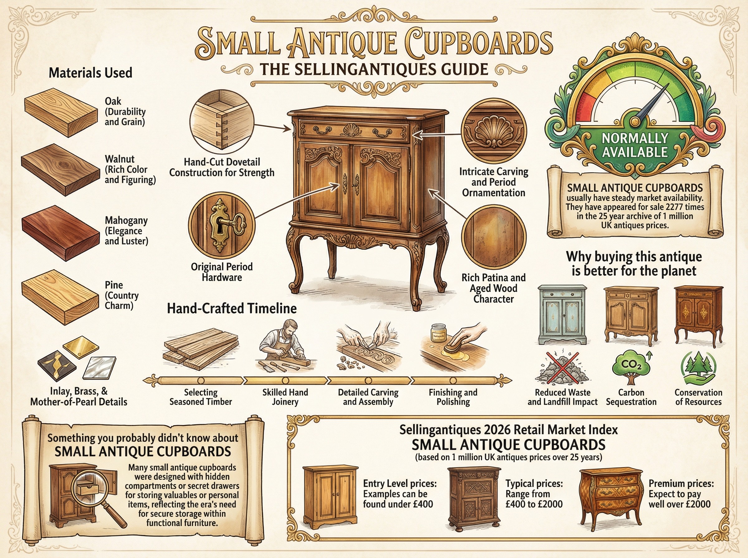 Small Antique Cupboards Guide Infographic