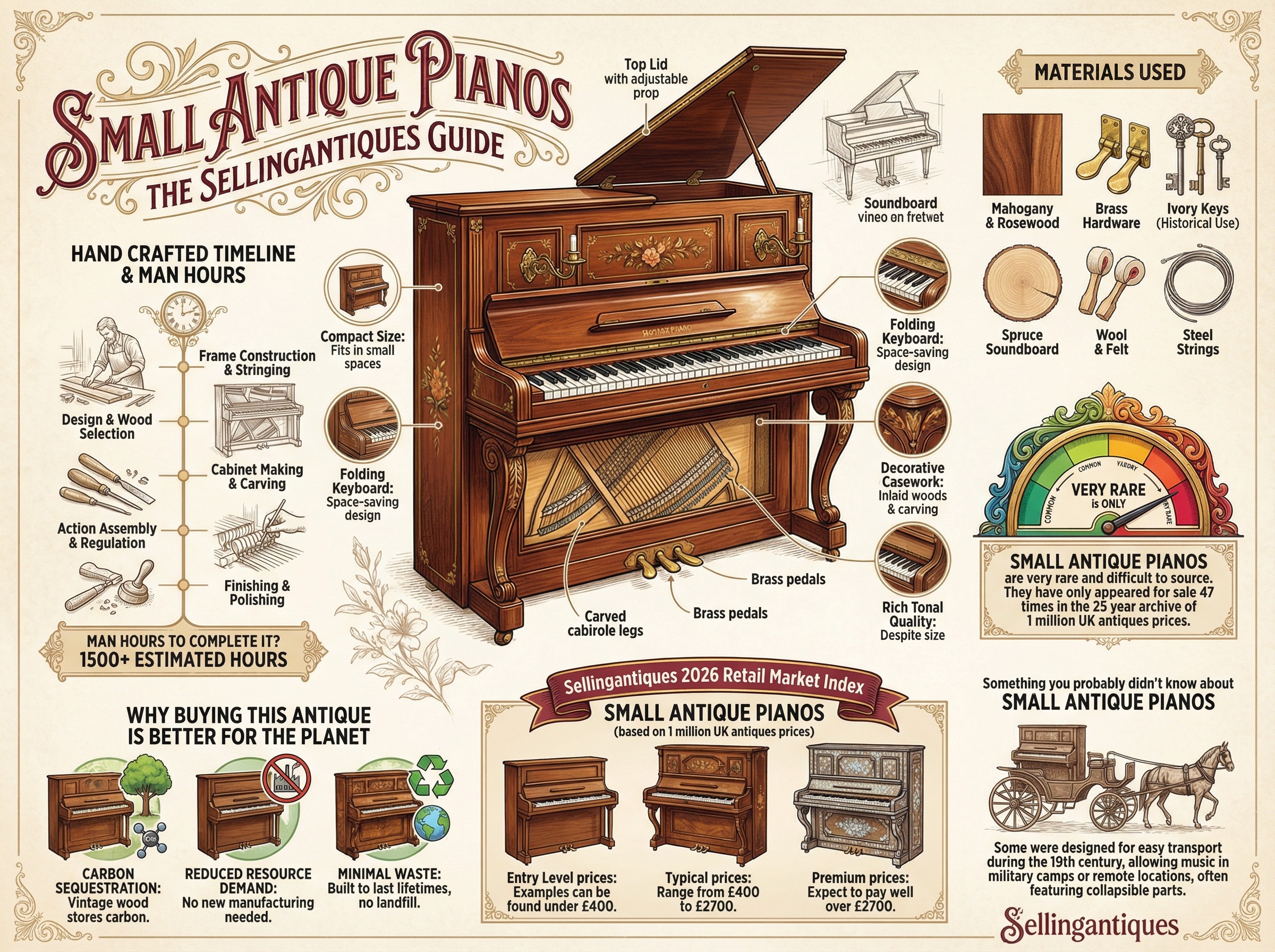 Small Antique Pianos Guide Infographic