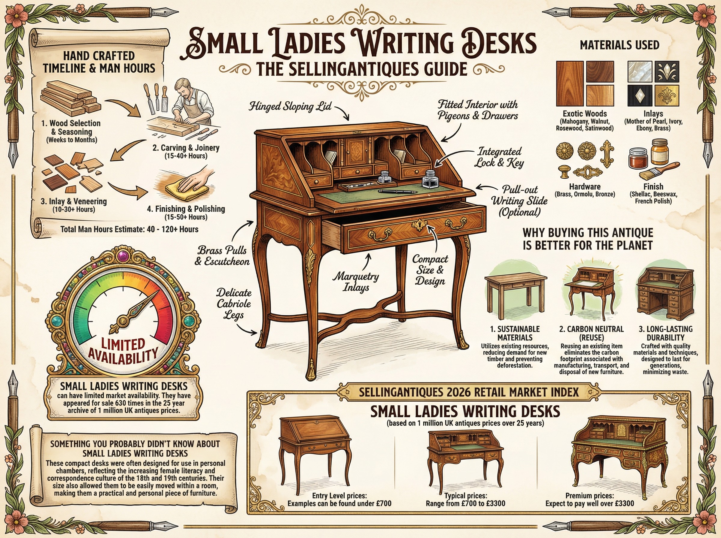 Small Ladies Writing Desks Guide Infographic
