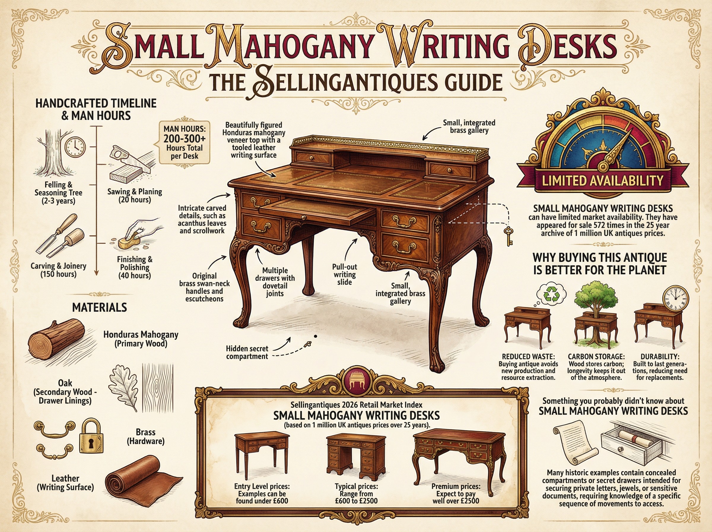 Small Mahogany Writing Desks Guide Infographic