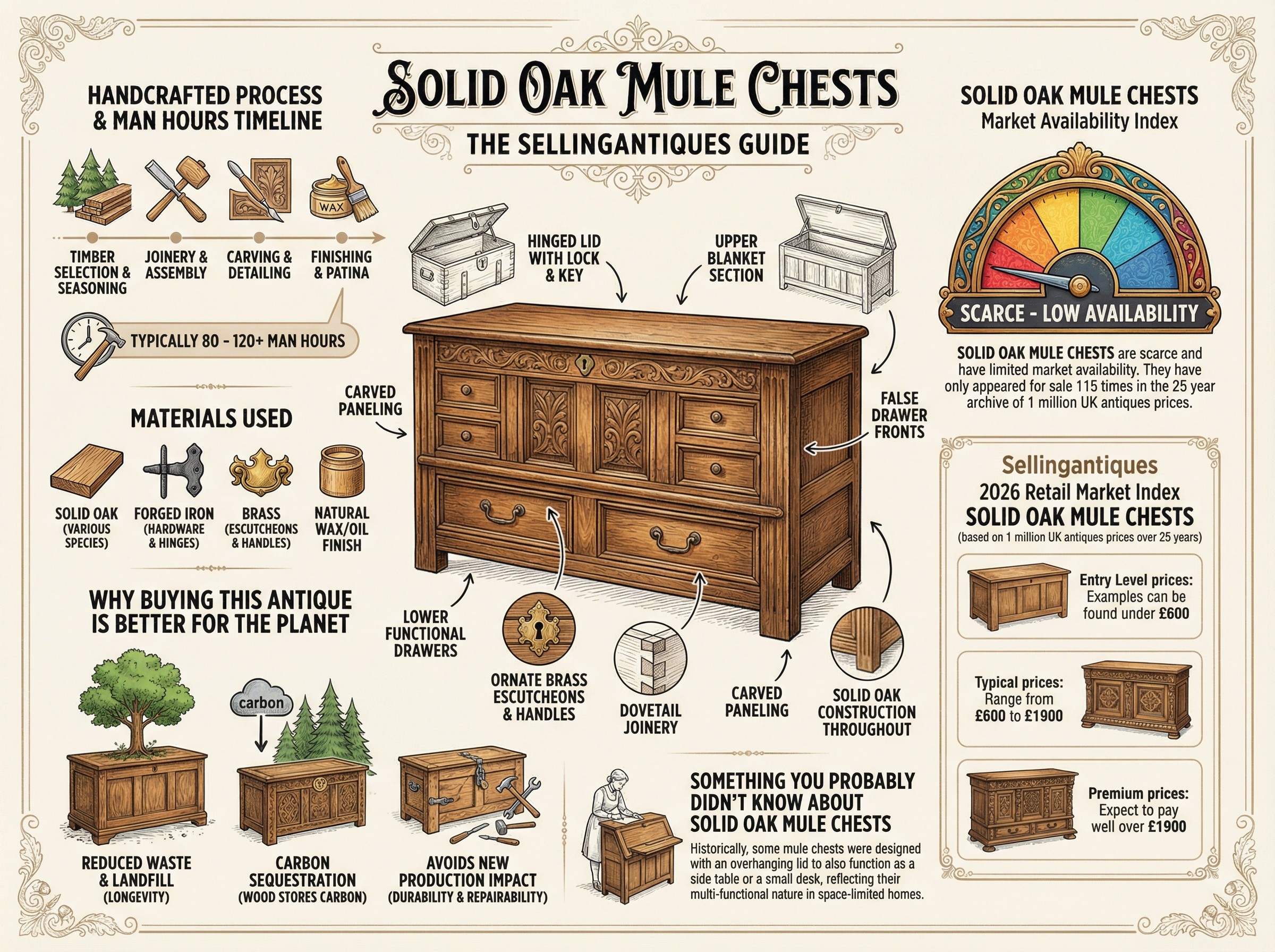 Solid Oak Mule Chests Guide Infographic