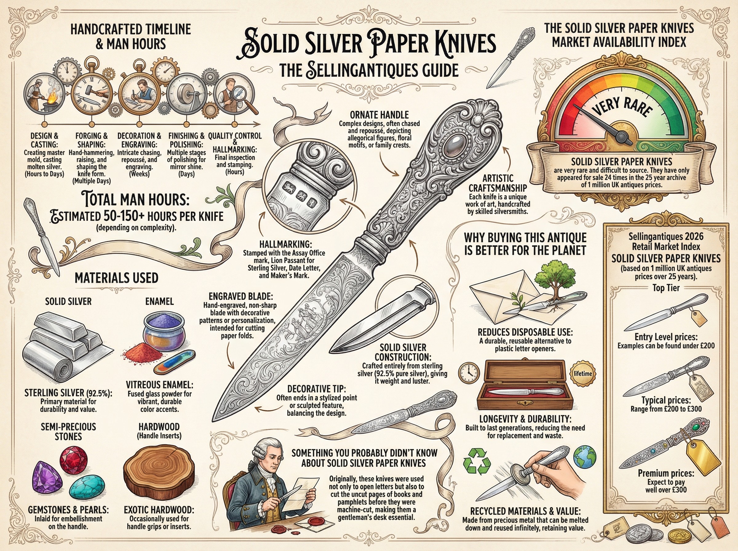 Solid Silver Paper Knives Guide Infographic