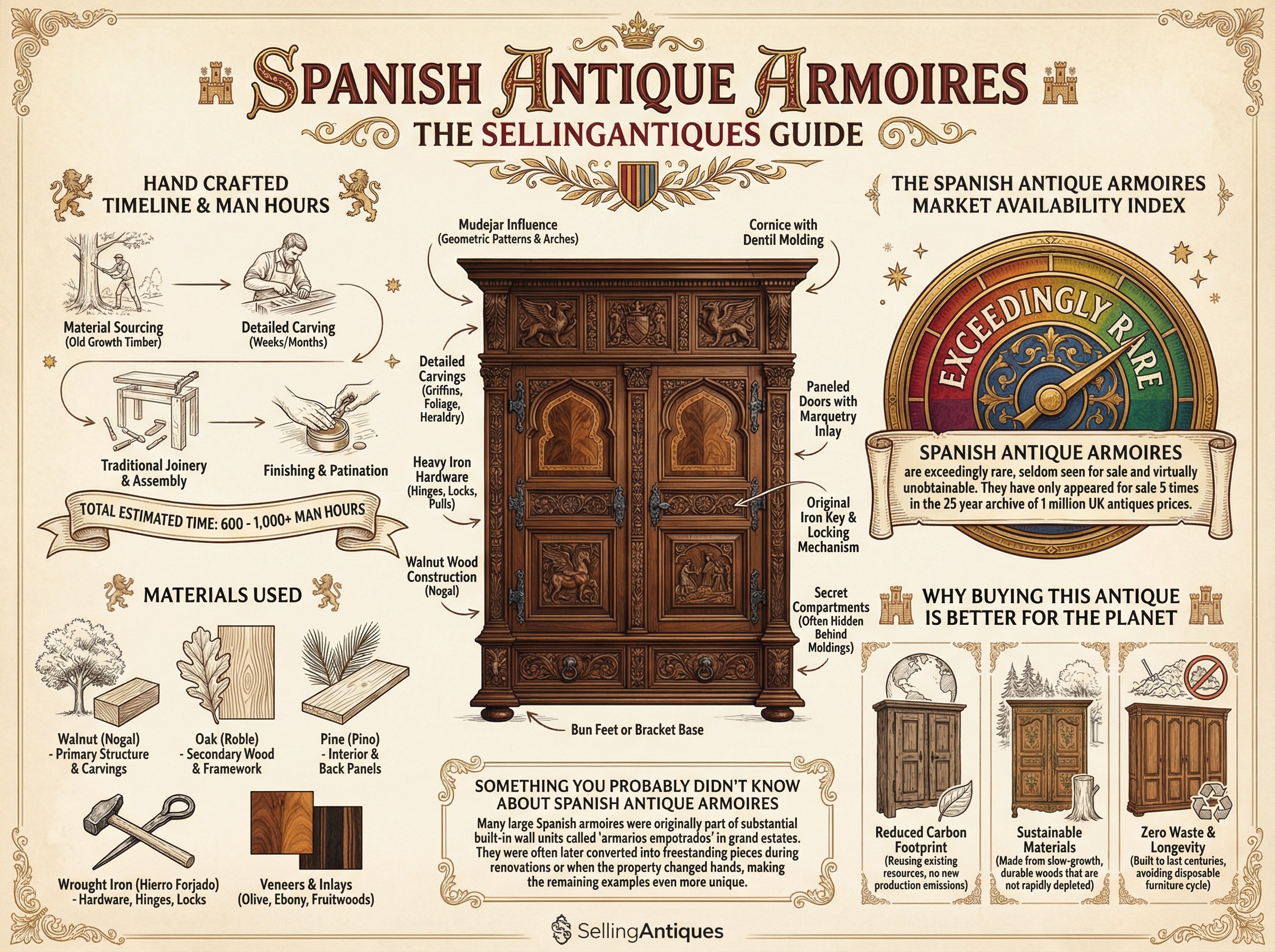 Spanish Antique Armoires Guide Infographic