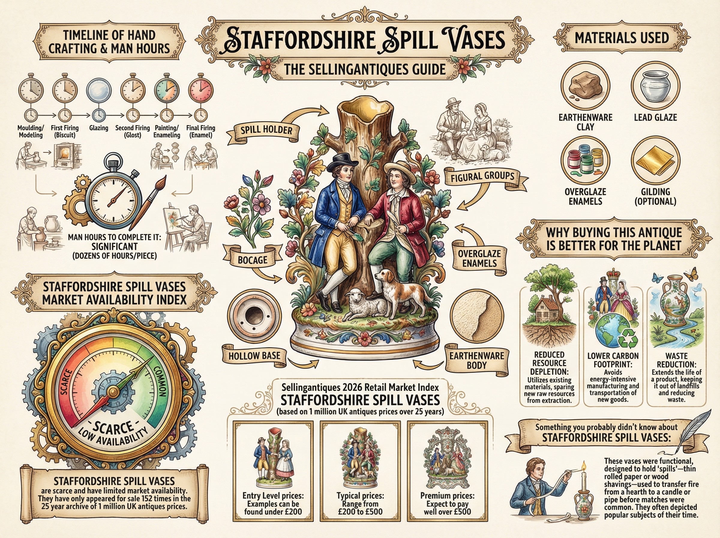 Staffordshire Spill Vases Guide Infographic