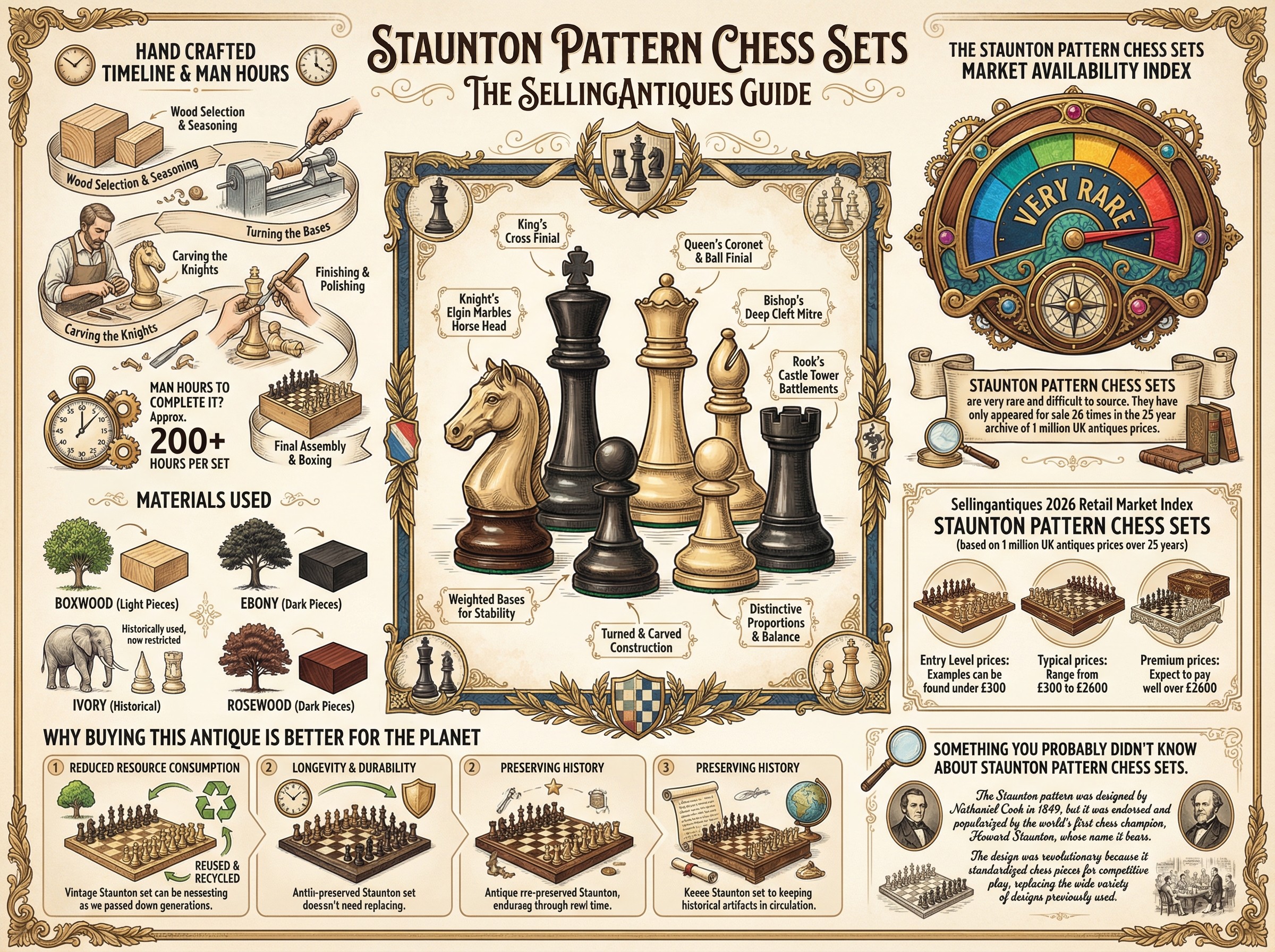 Staunton Pattern Chess Sets Guide Infographic