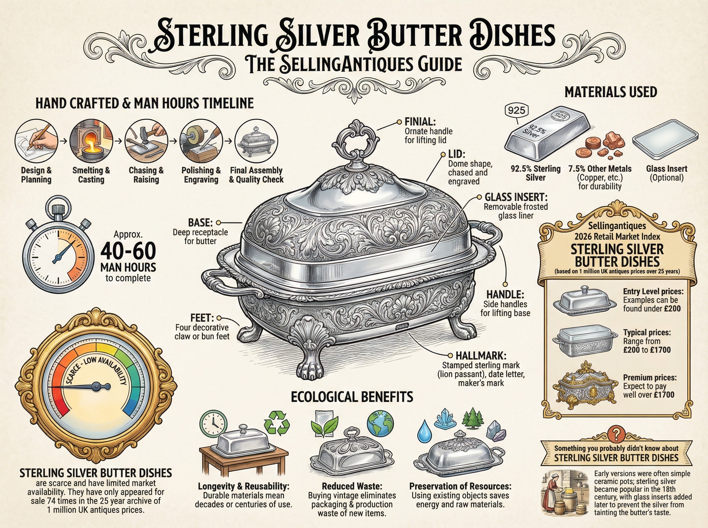 Sterling Silver Butter Dishes Guide Infographic