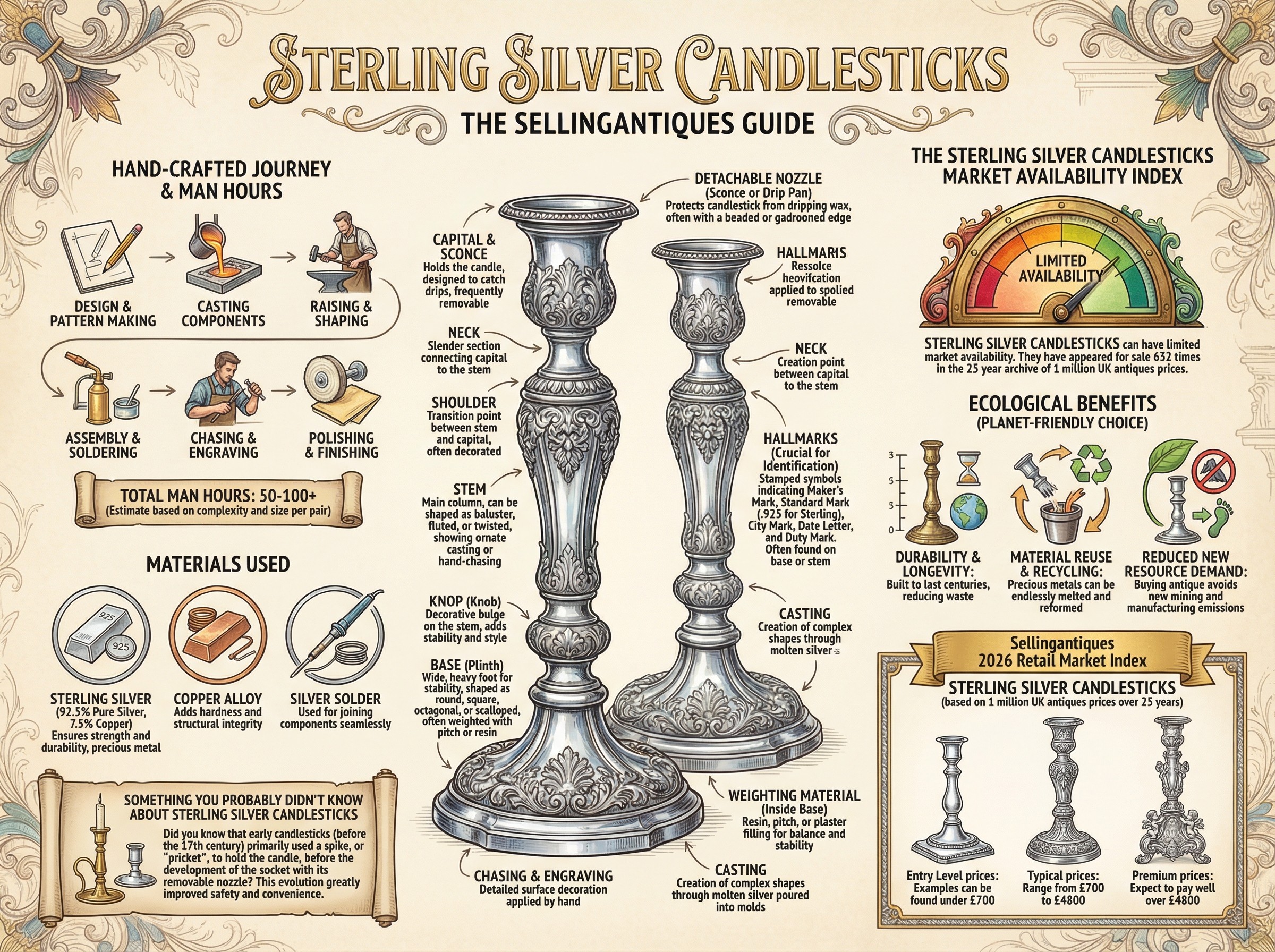 Sterling Silver Candlesticks Guide Infographic