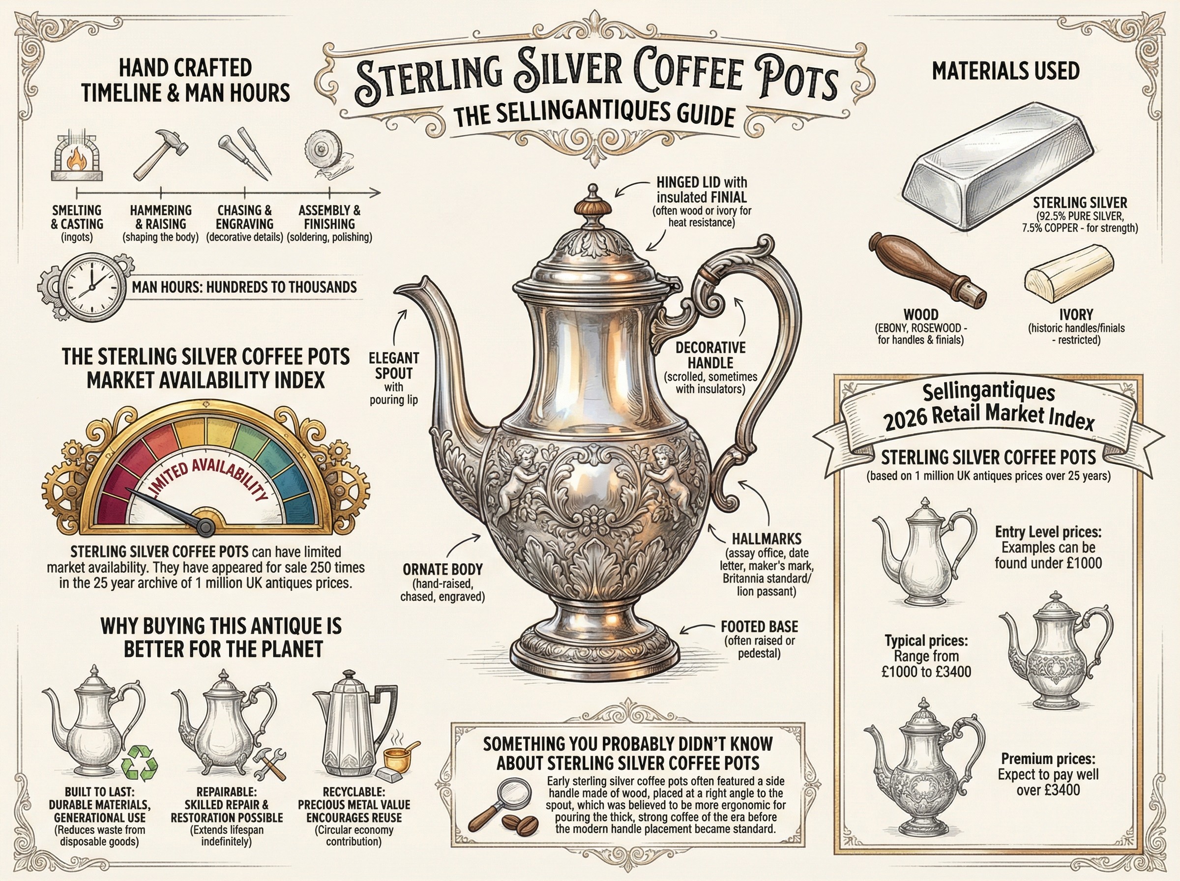 Sterling Silver Coffee Pots Guide Infographic