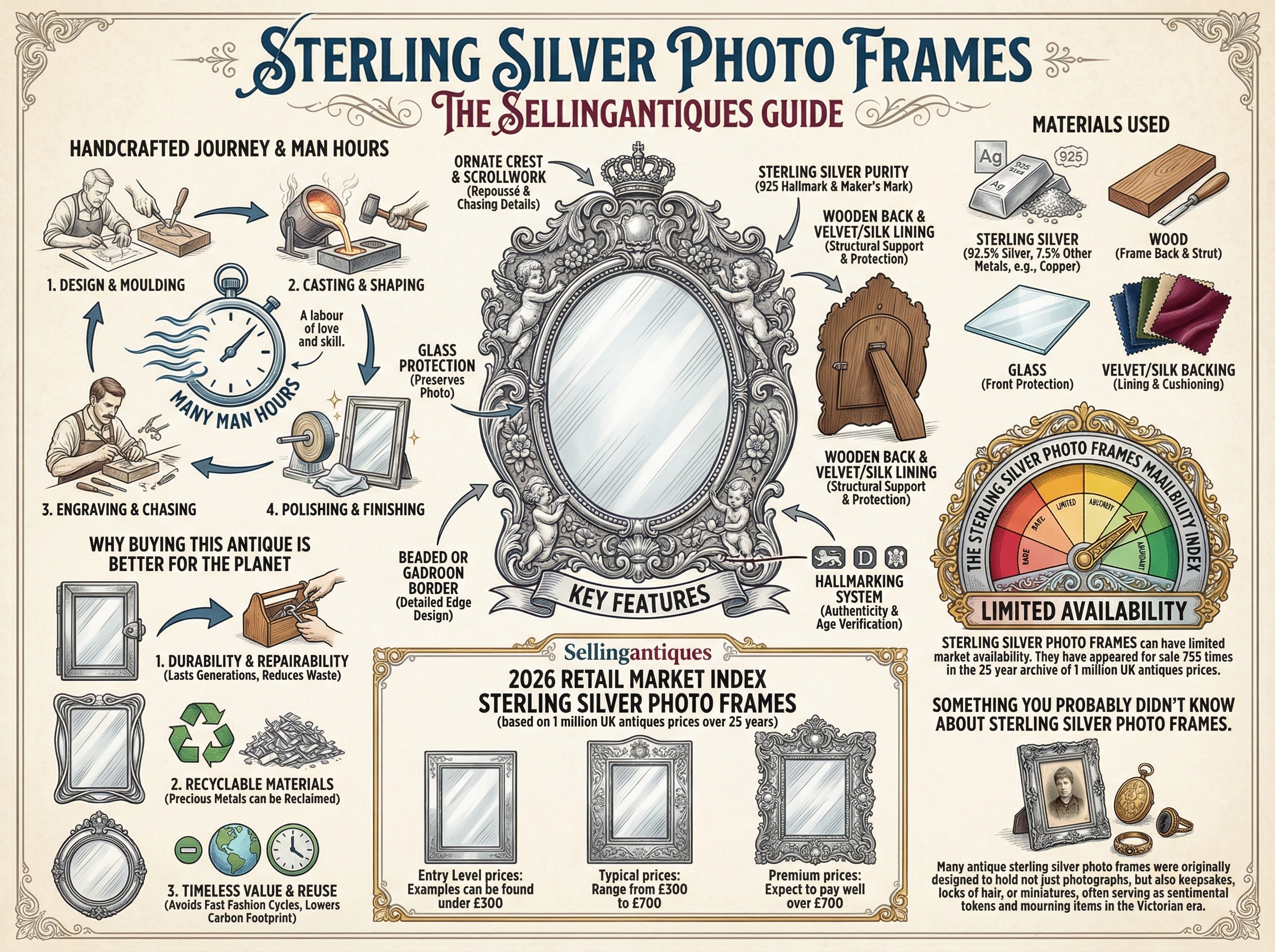 Sterling Silver Photo Frames Guide Infographic