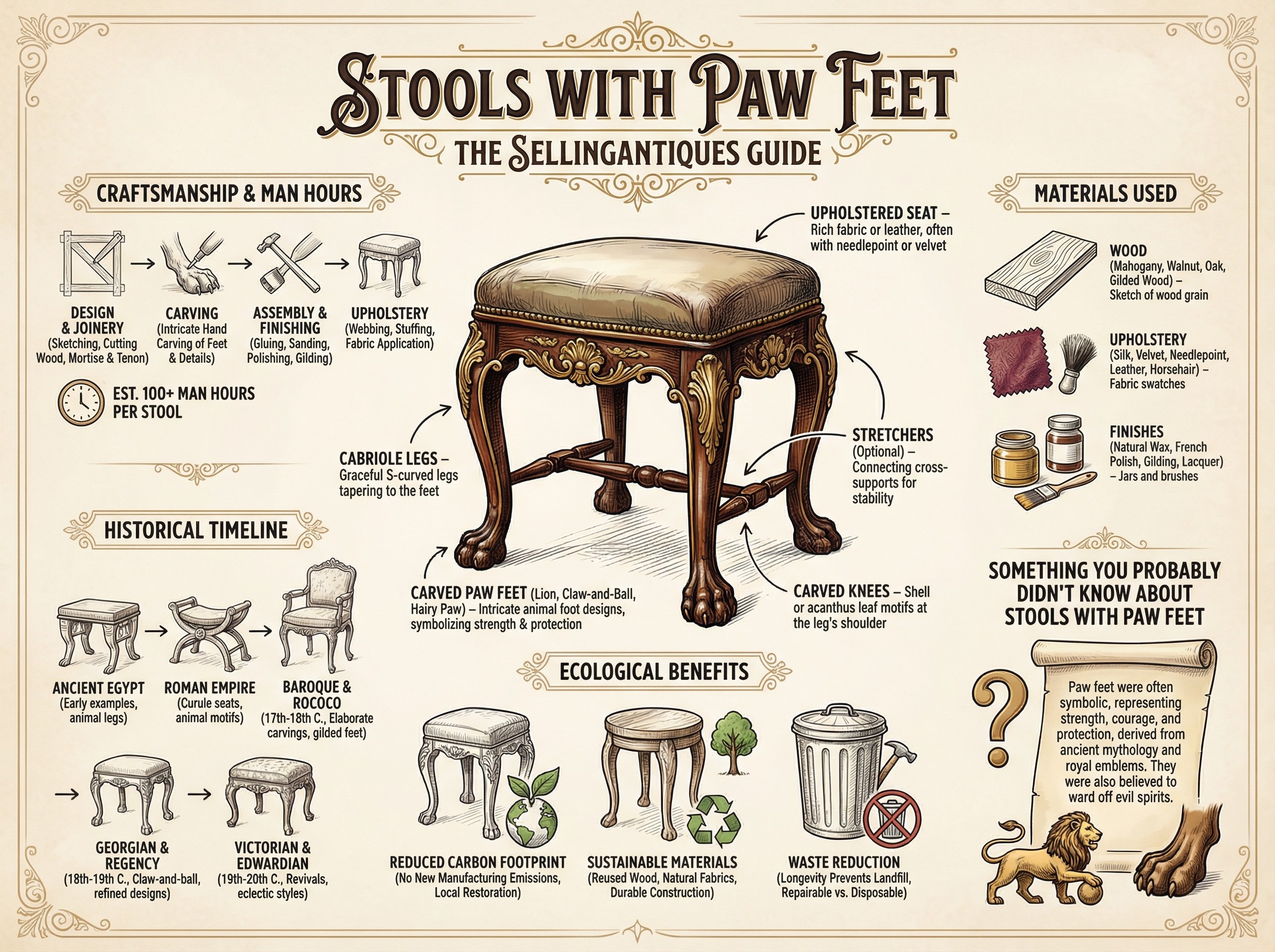 Stools With Paw Feet Guide Infographic