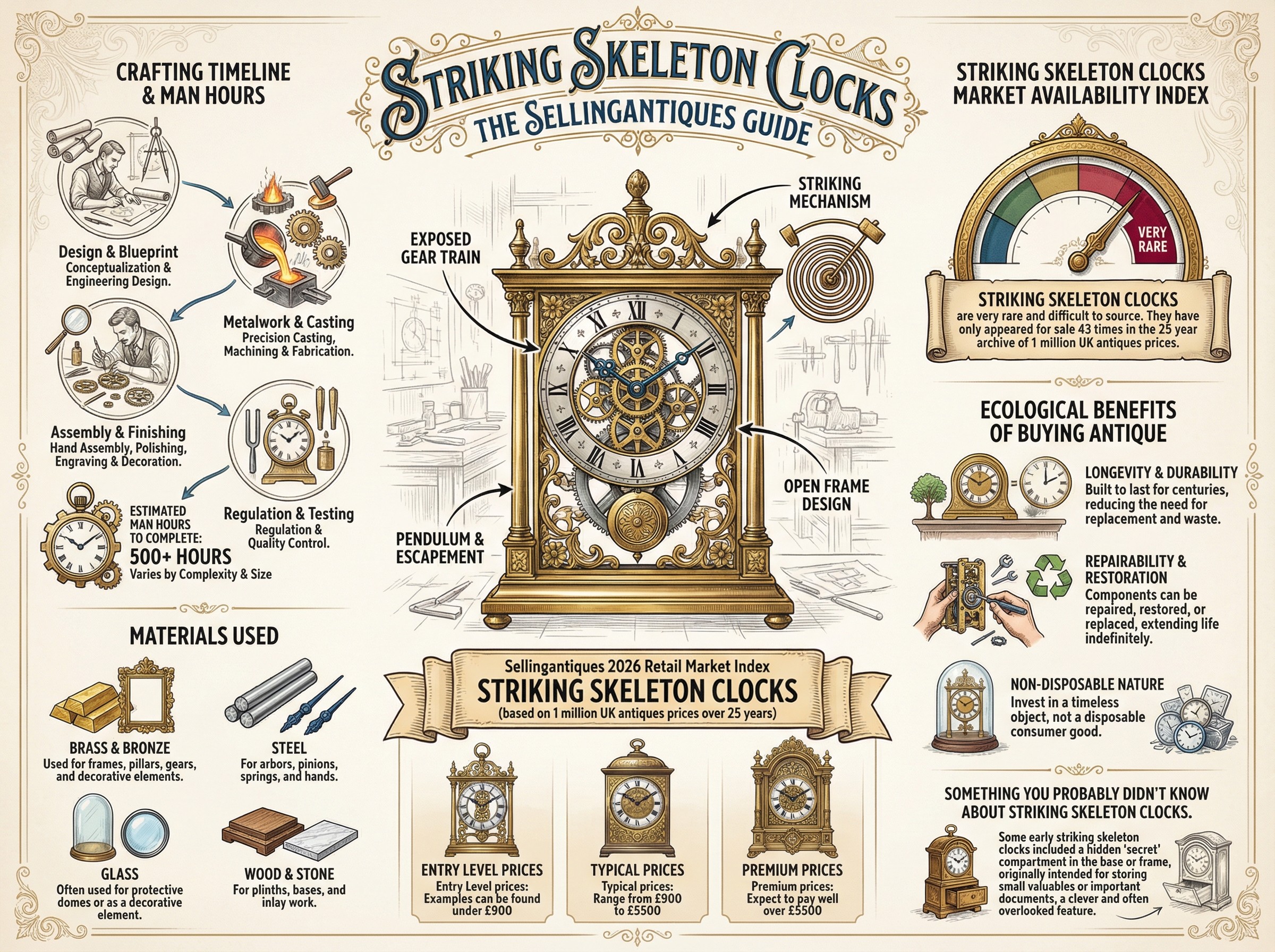 Striking Skeleton Clocks Guide Infographic