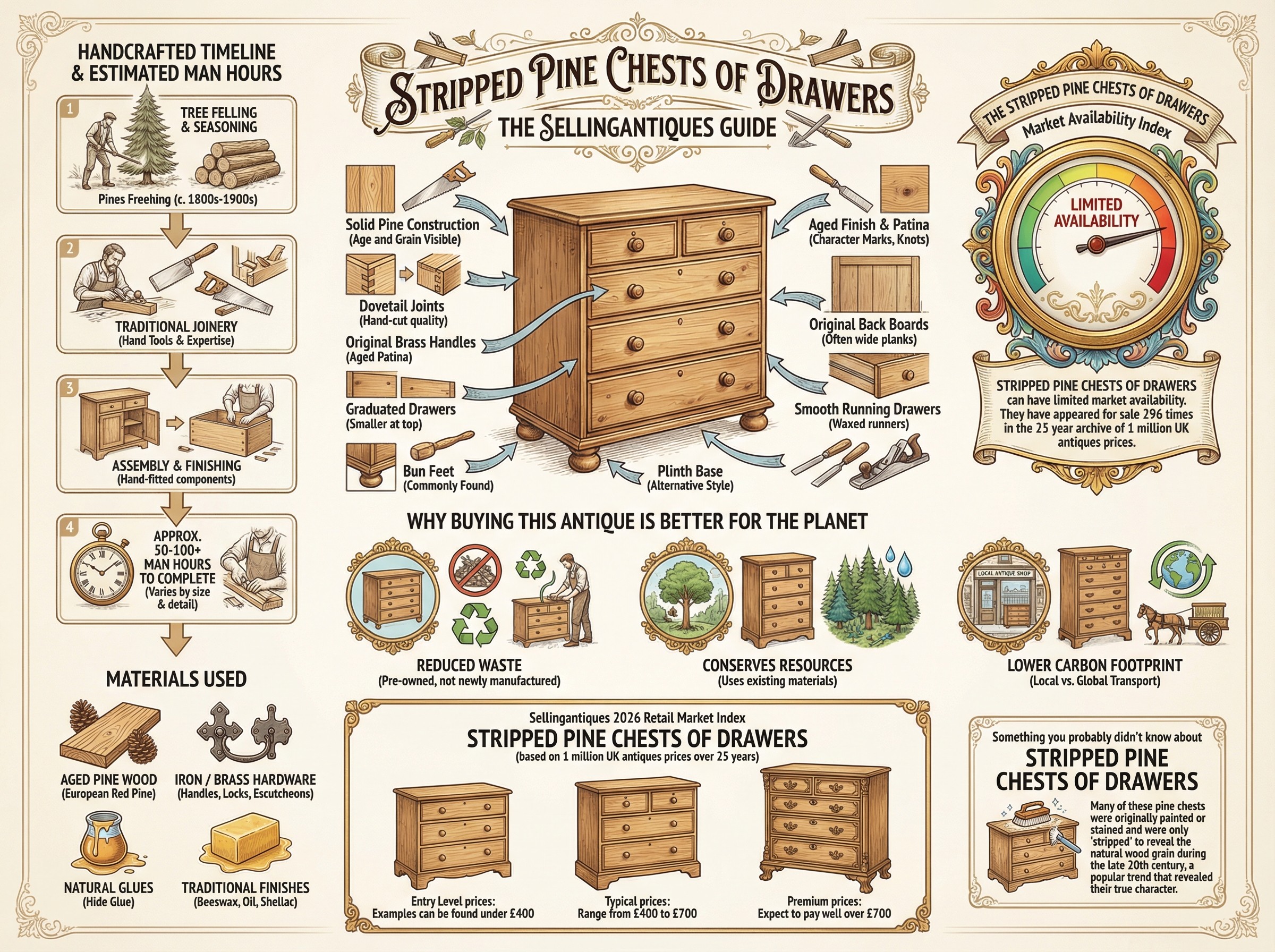 Stripped Pine Chests Of Drawers Guide Infographic