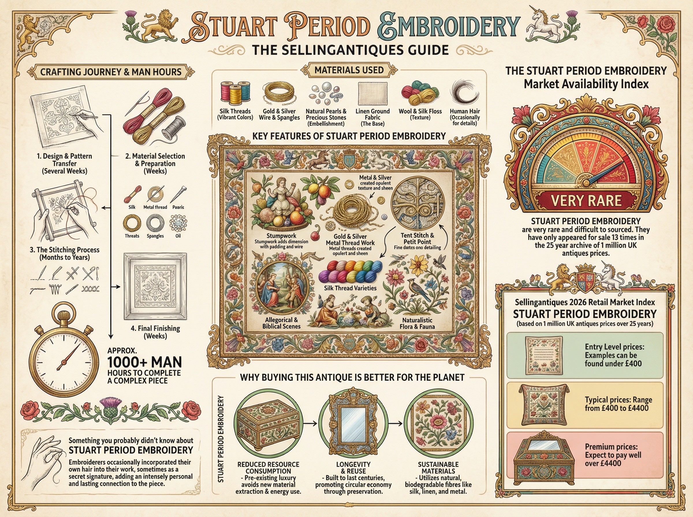 Stuart Period Embroidery Guide Infographic
