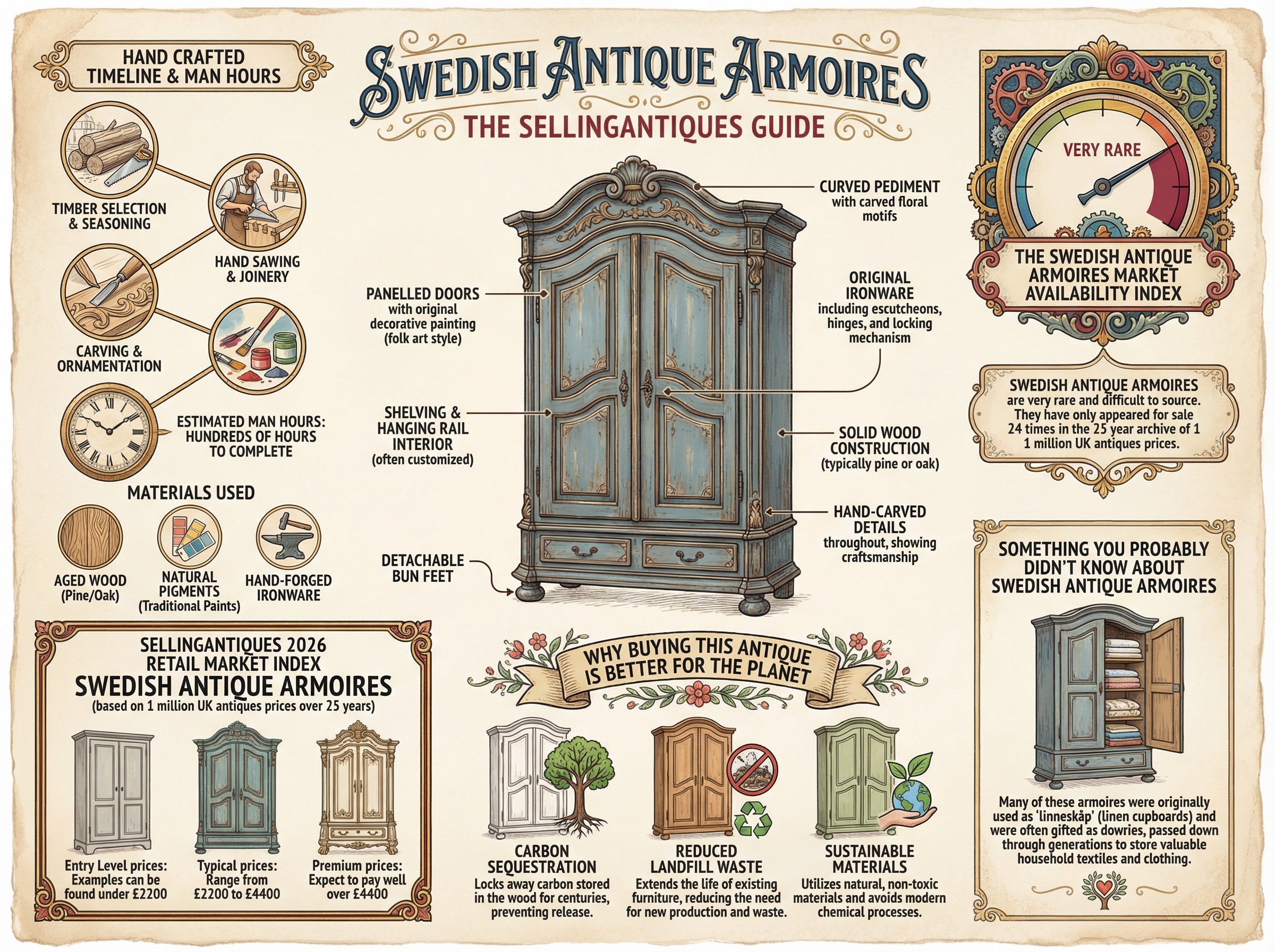 Swedish Antique Armoires Guide Infographic