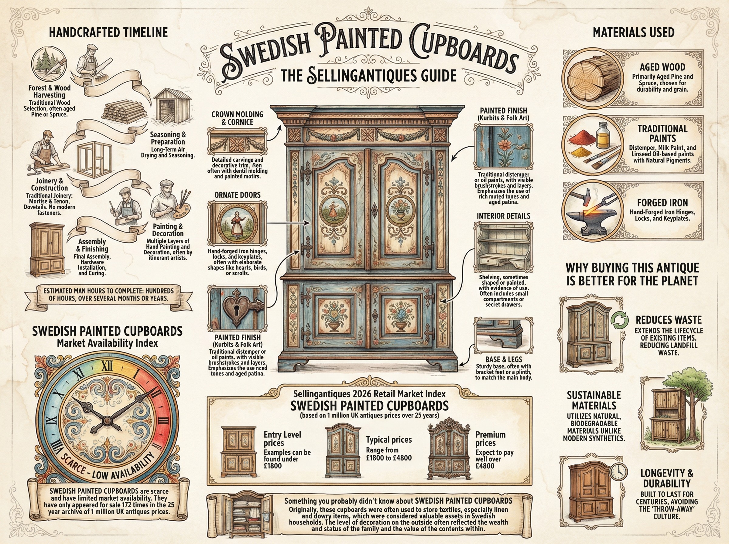 Swedish Painted Cupboards Guide Infographic
