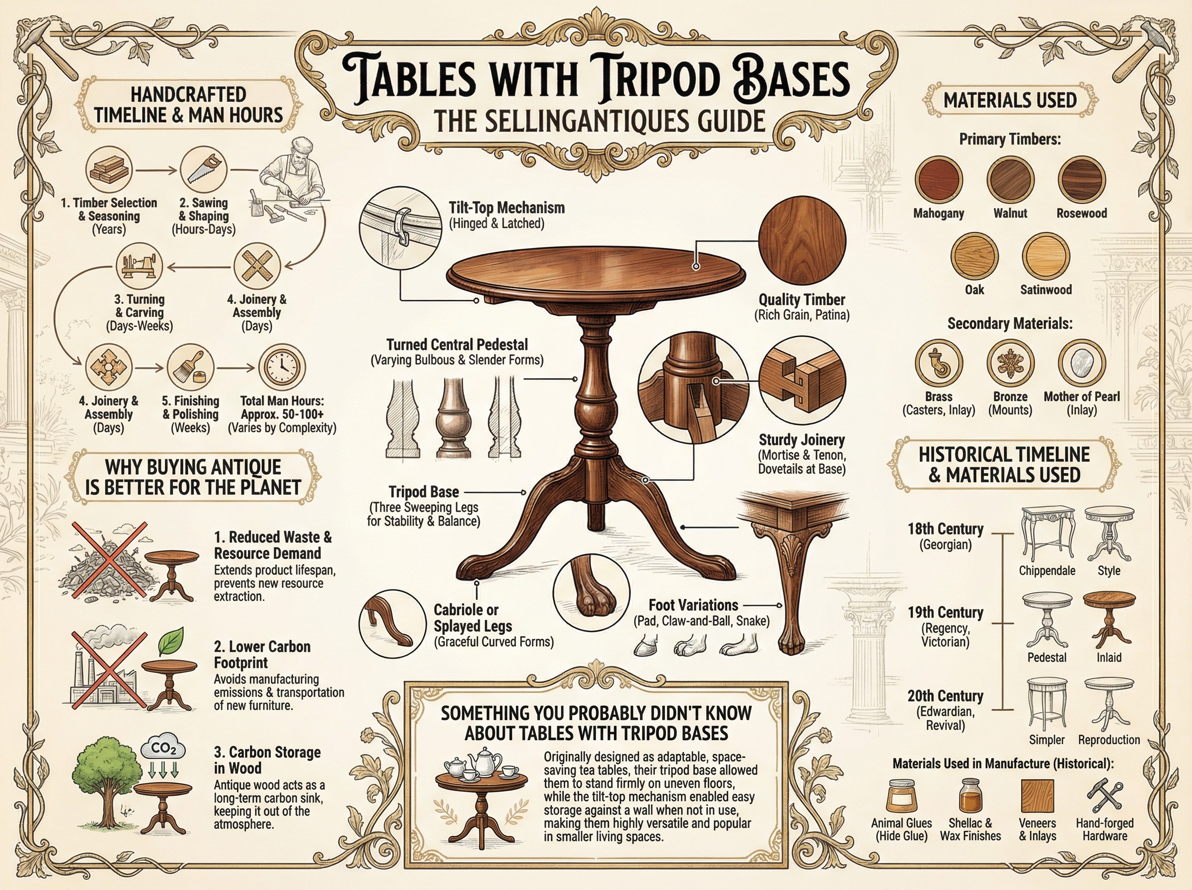 Tables With Tripod Bases Guide Infographic