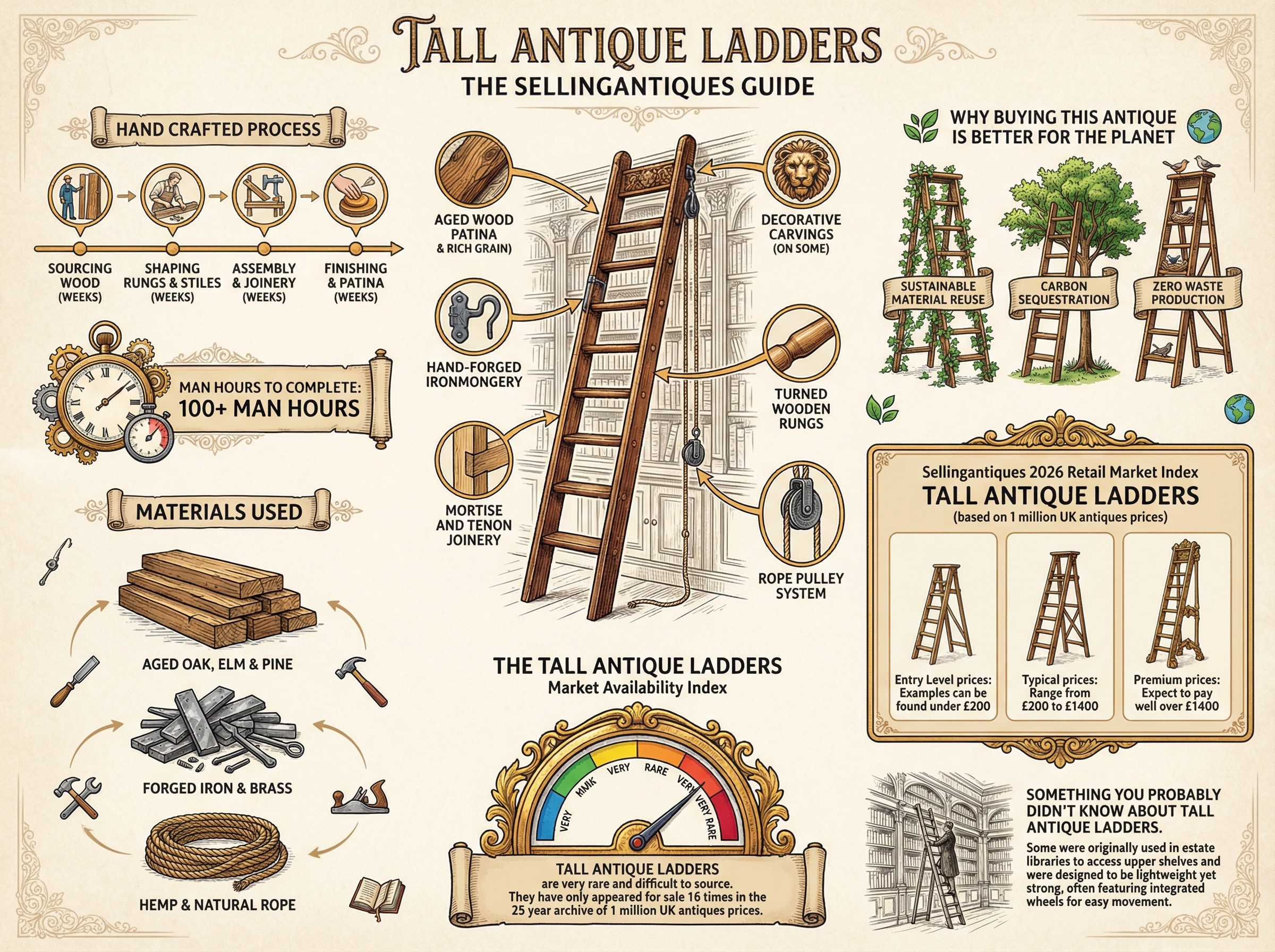 Tall Antique Ladders Guide Infographic