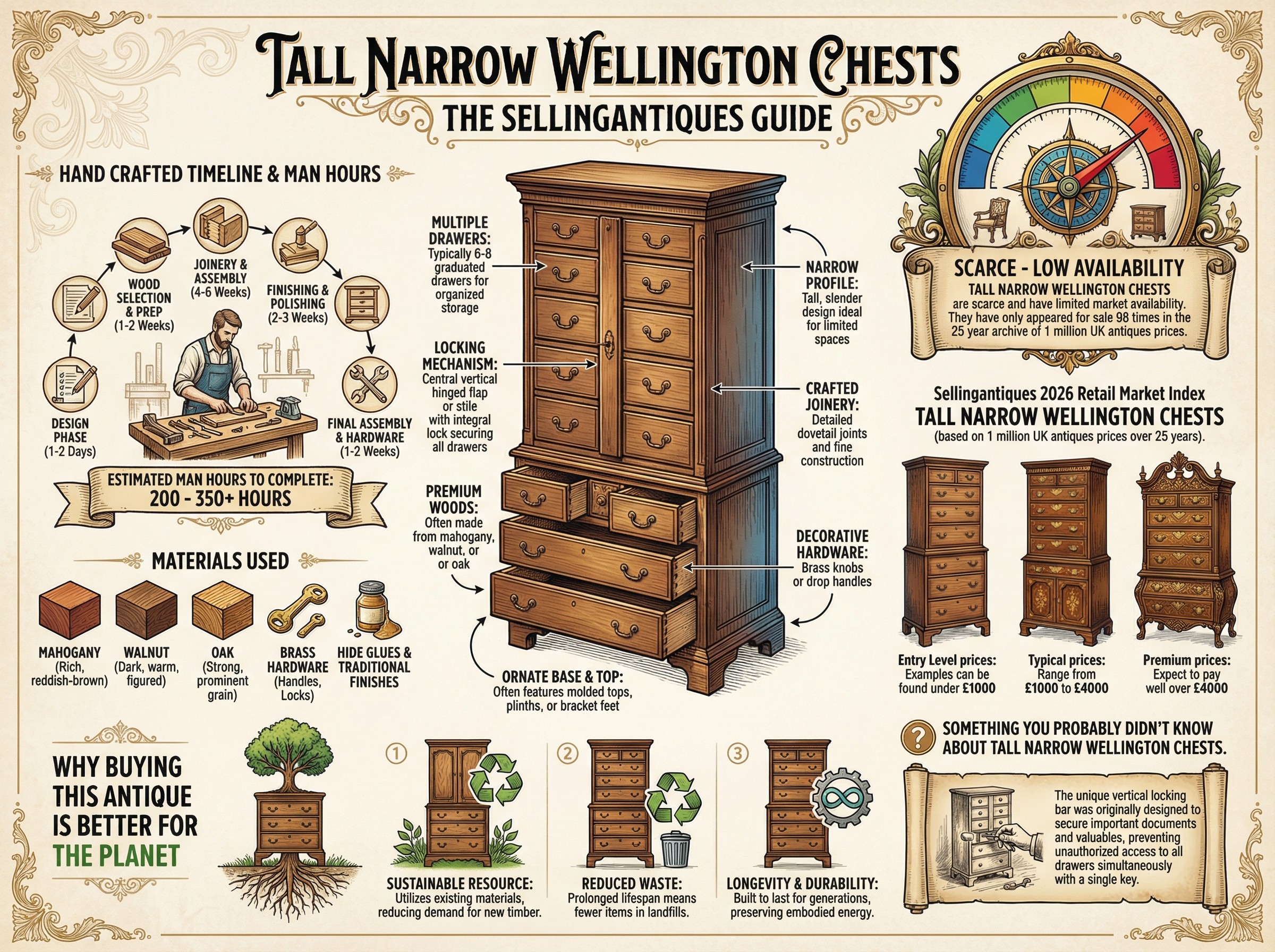 Tall Narrow Wellington Chests Guide Infographic