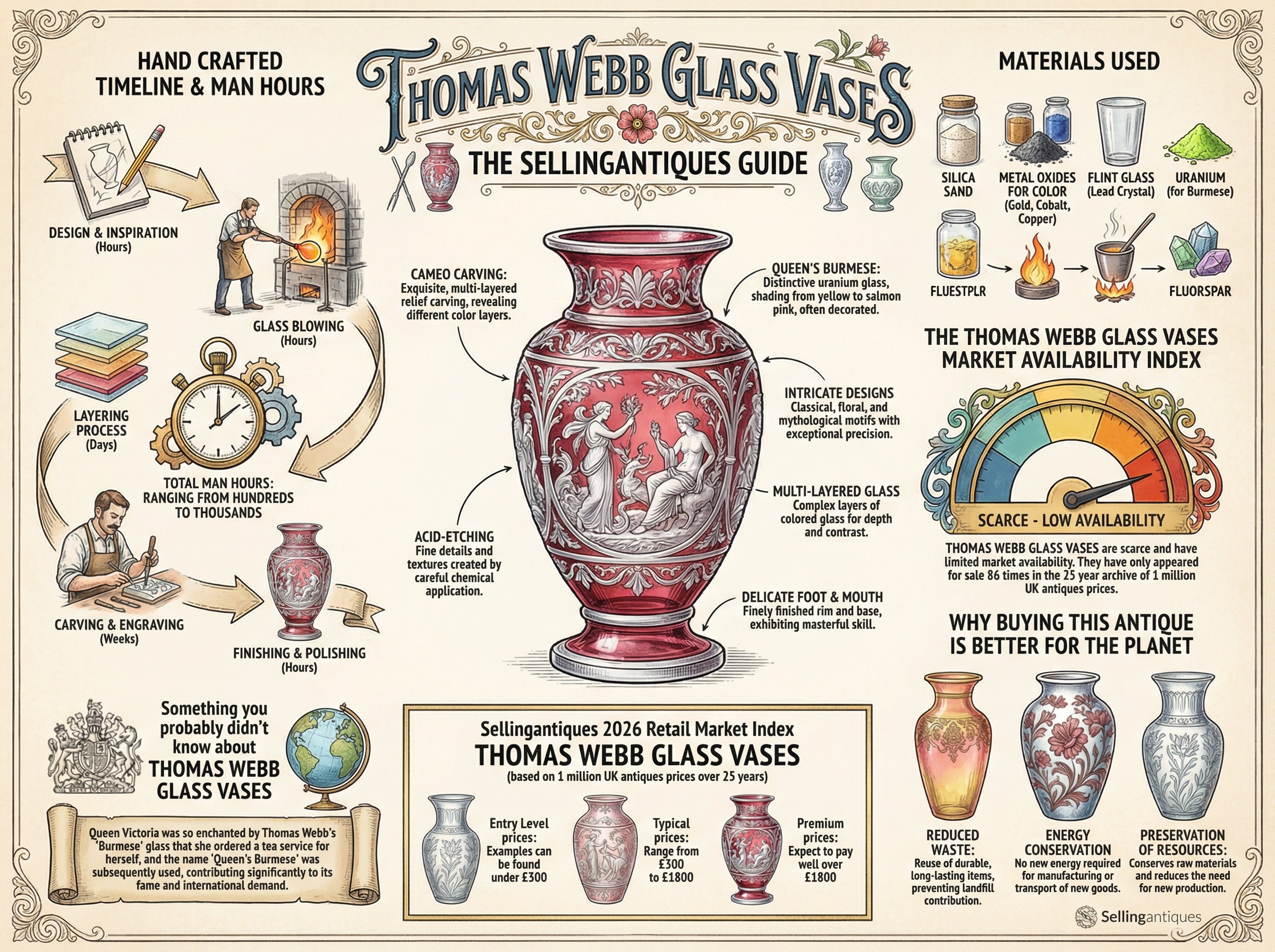 Thomas Webb Glass Vases Guide Infographic