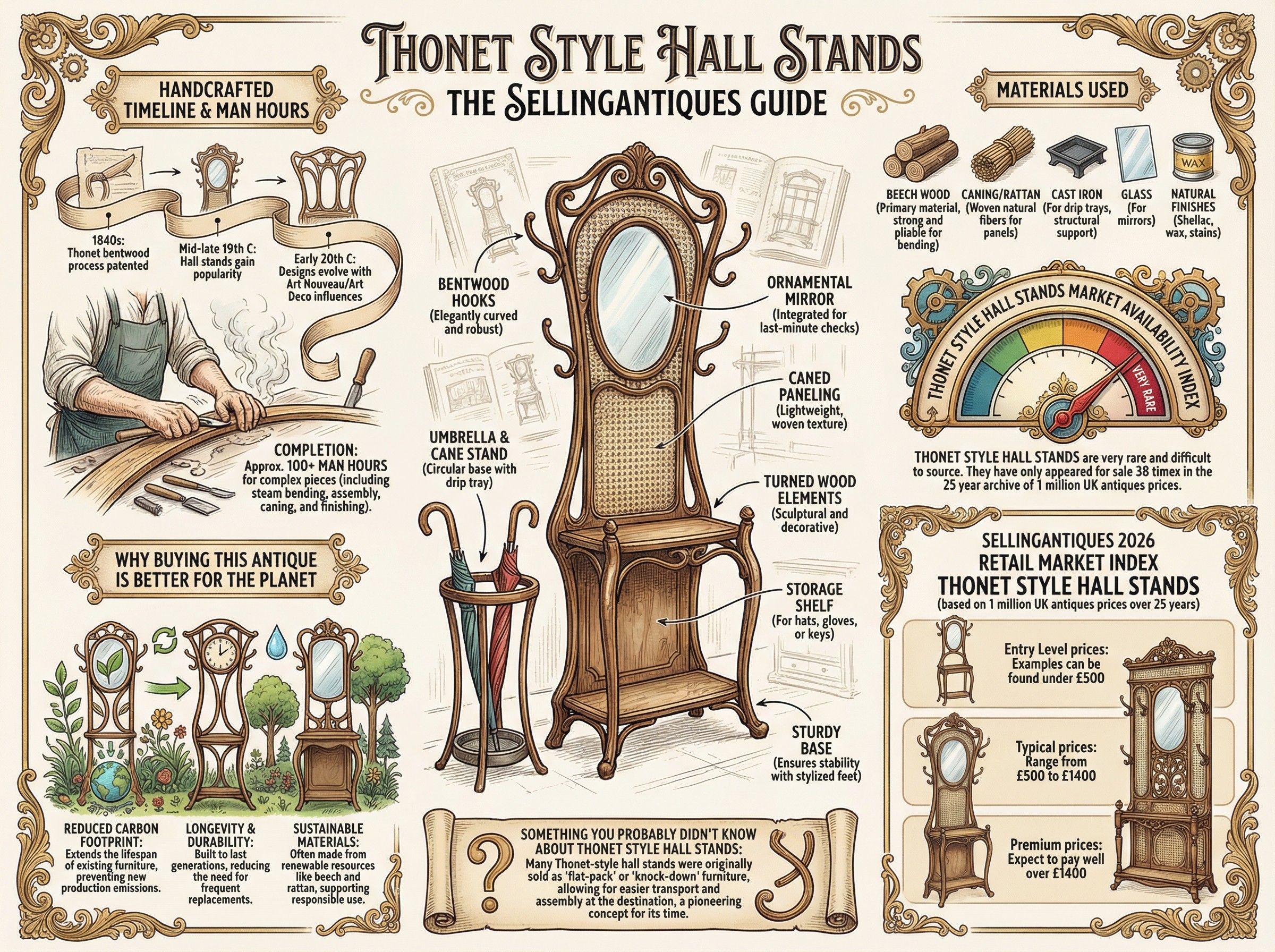 Thonet Style Hall Stands Guide Infographic